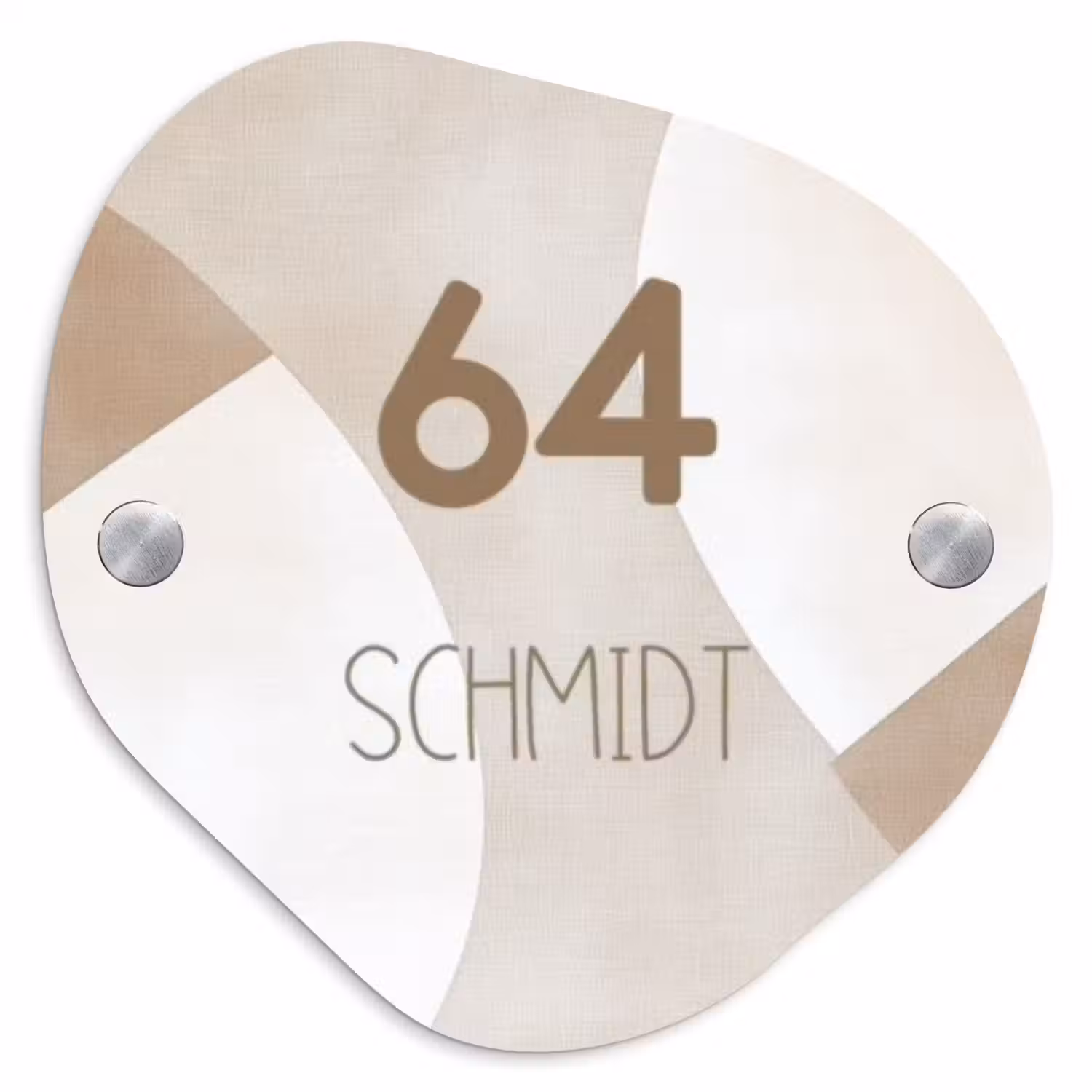 Abstract beige - Modern Naambord Organisch middel -3d