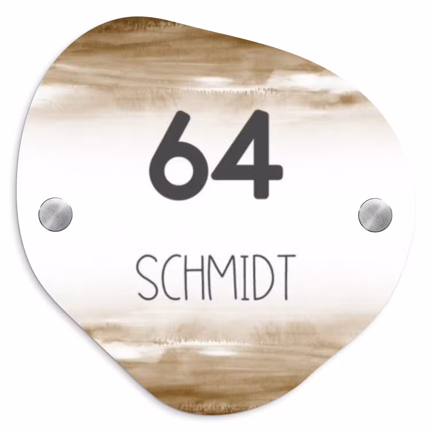 Aquarelachtergrond - Bruin - Modern Naambord Organisch middel -3d