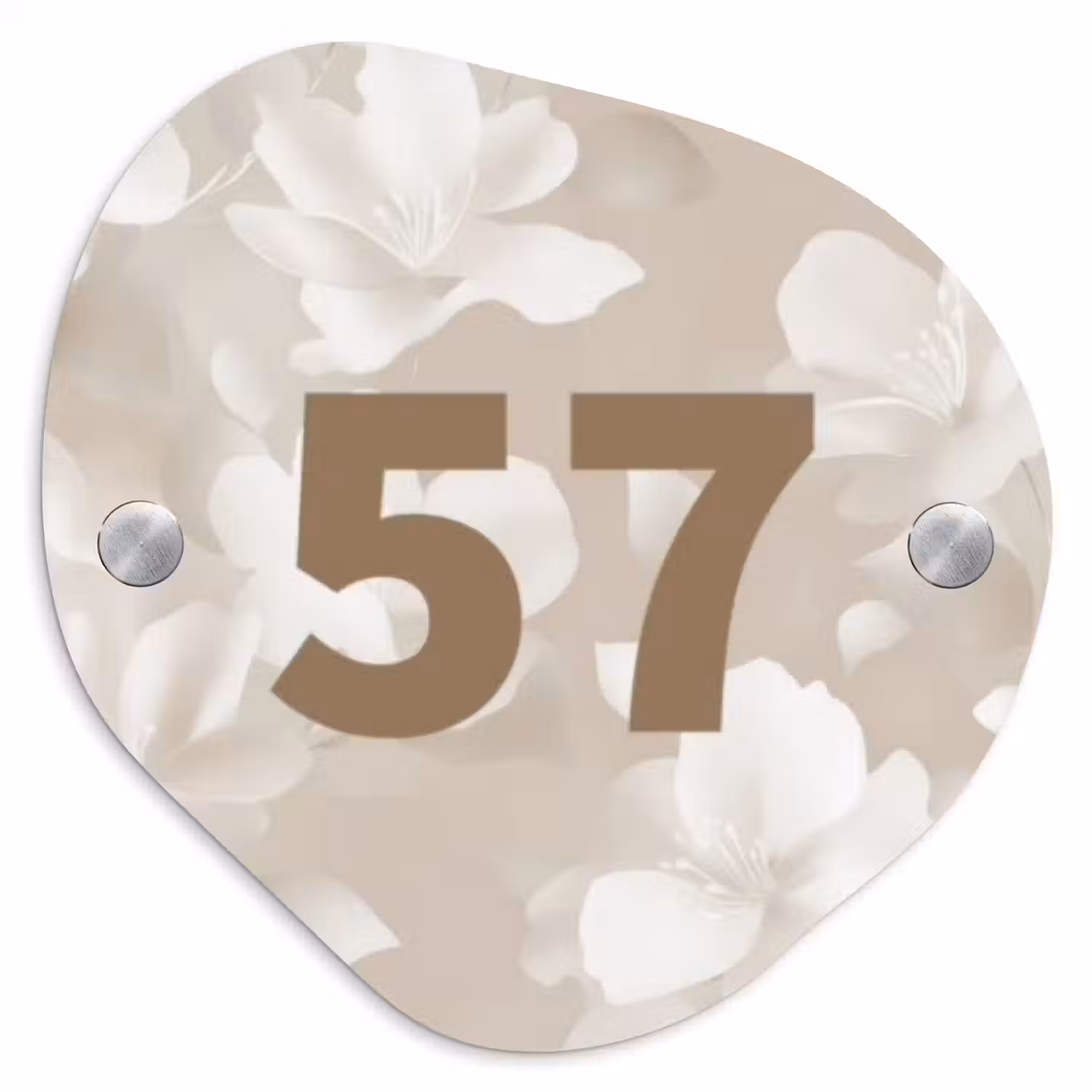 Beigefarbene Blumen - Traditionell Naambord Organisch middel -3d
