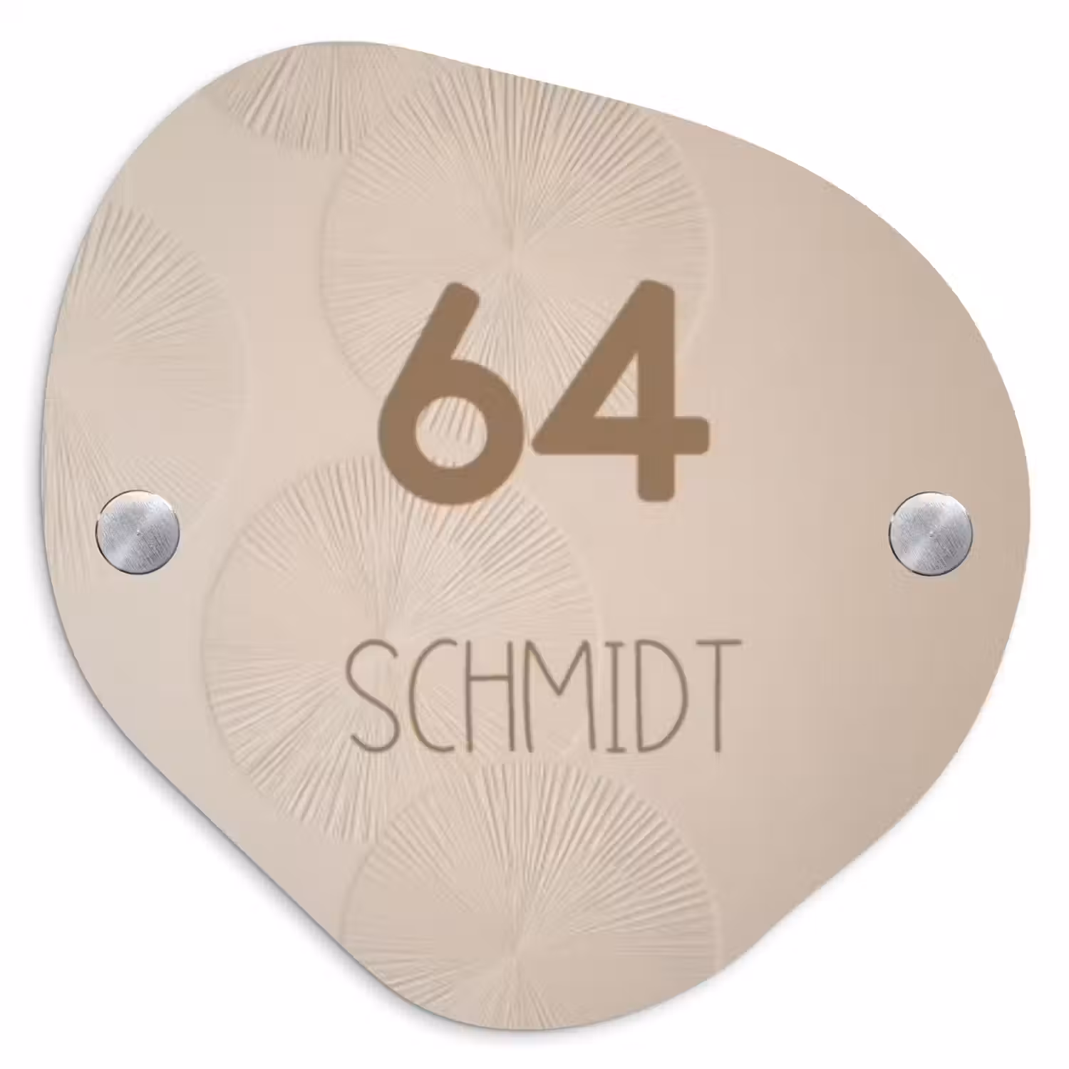 Beige reliëf lijnen - Modern Naambord Organisch middel -3d