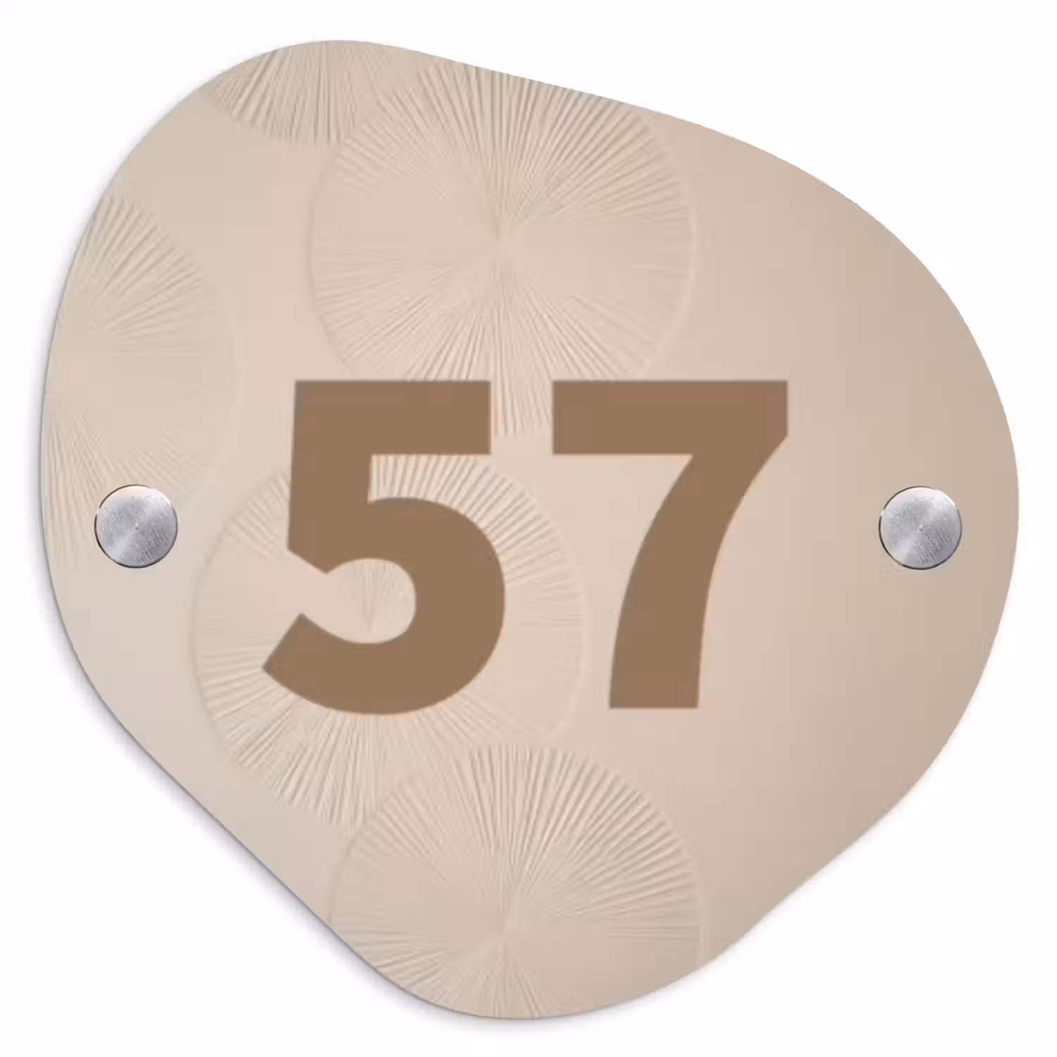 Beige reliëf lijnen - Traditioneel Naambord Organisch middel -3d