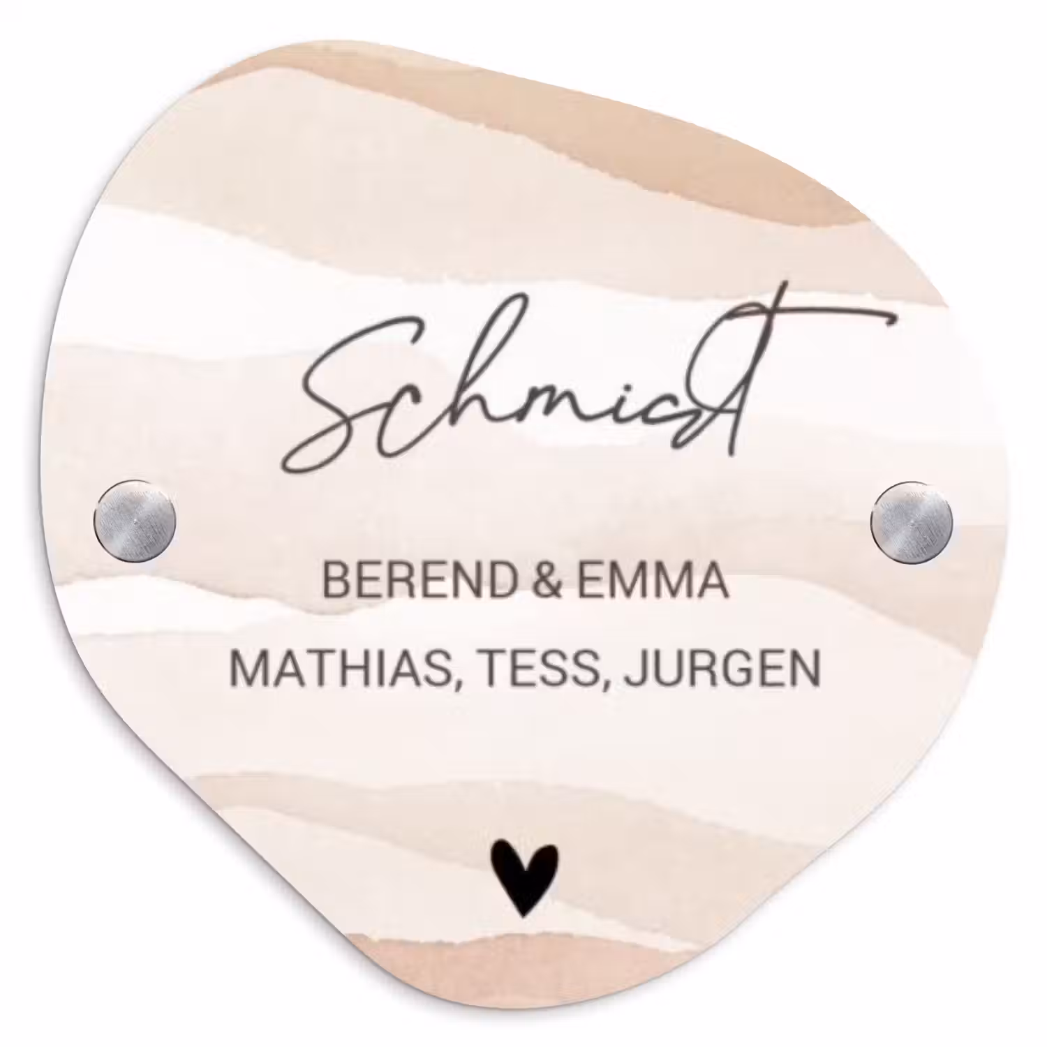 Beige lagen - Sierlijk Naambord Organisch middel -3d