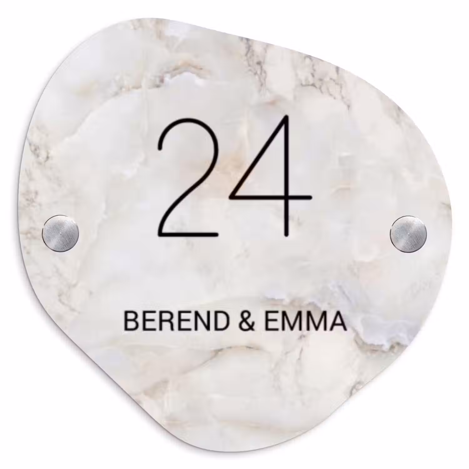 Beige marmer - Klassiek Naambord Organisch middel -3d
