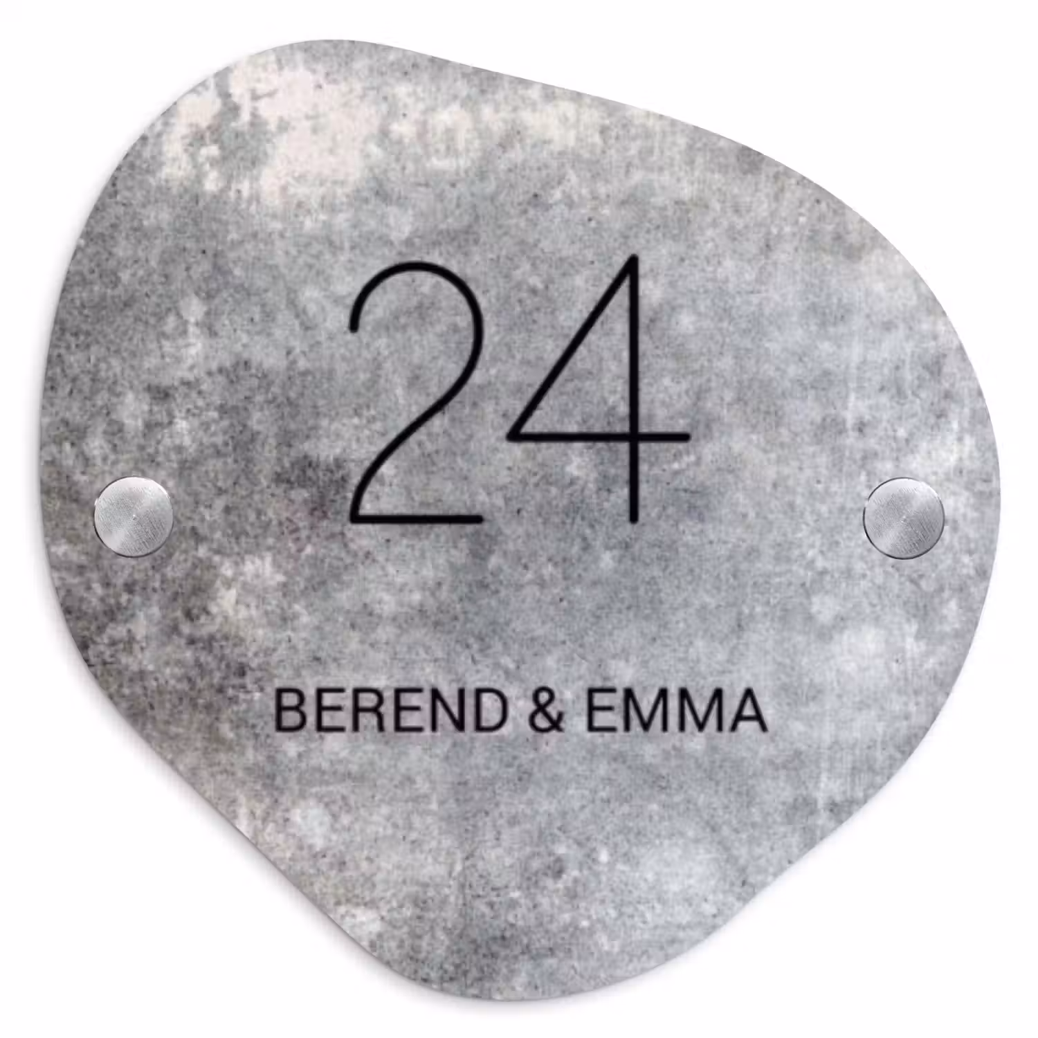 Beton - Klassiek Naambord Organisch middel -3d