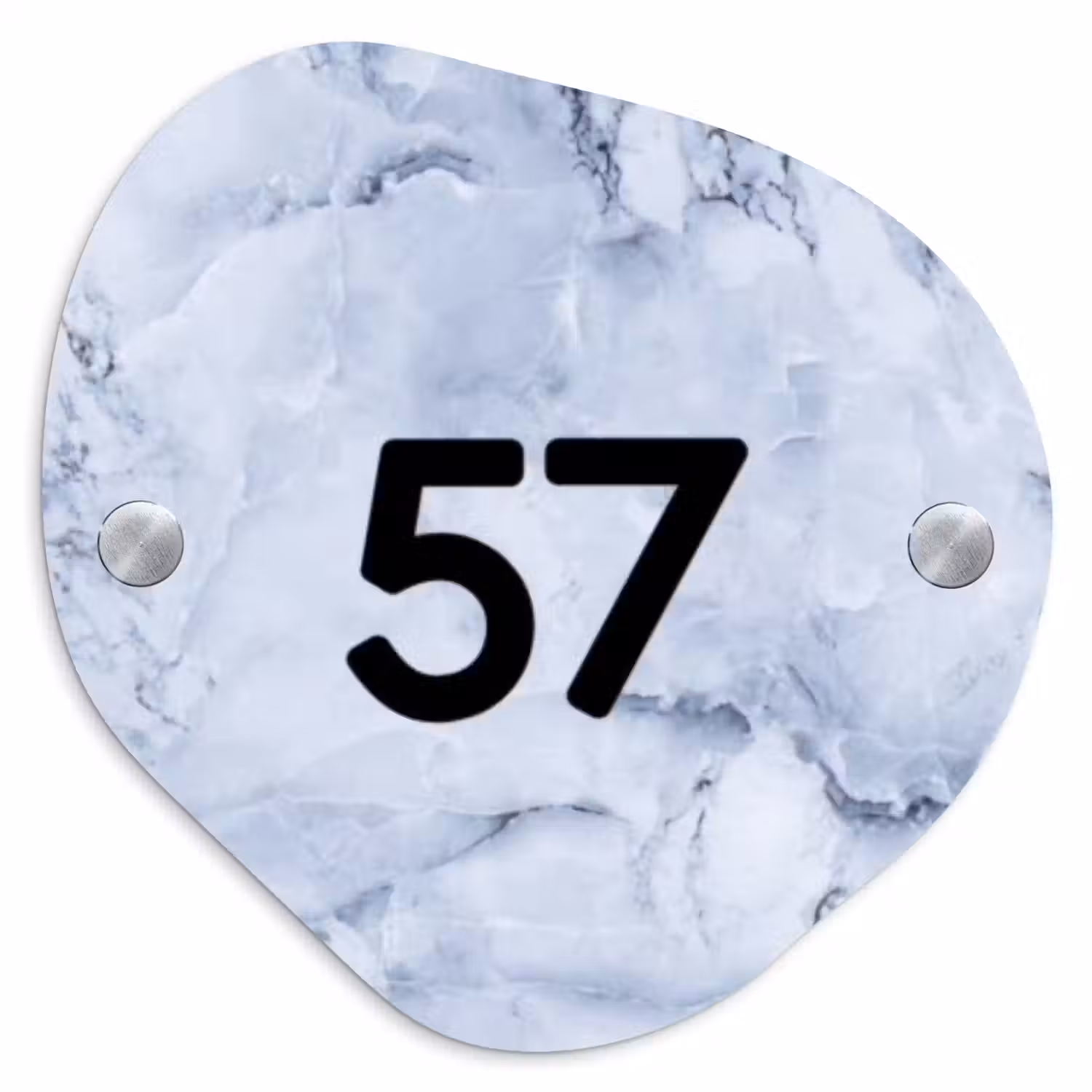 Blauw marmer - Traditioneel Naambord Organisch middel -3d