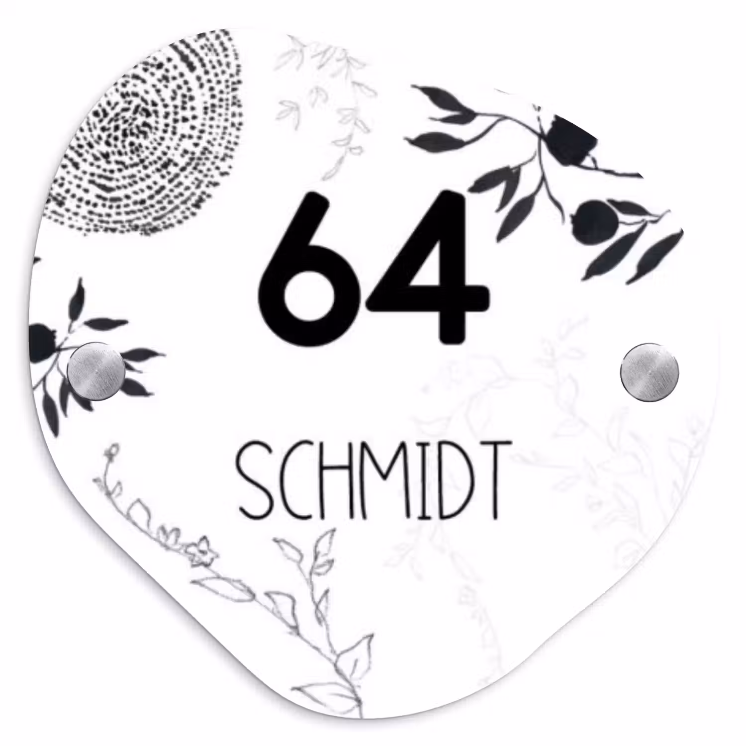 Botanisch - Modern Naambord Organisch middel -3d