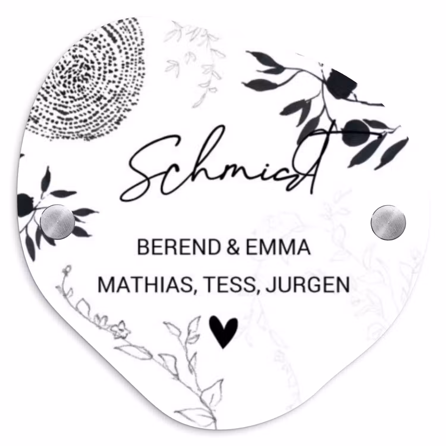 Botanisch - Sierlijk Naambord Organisch middel -3d