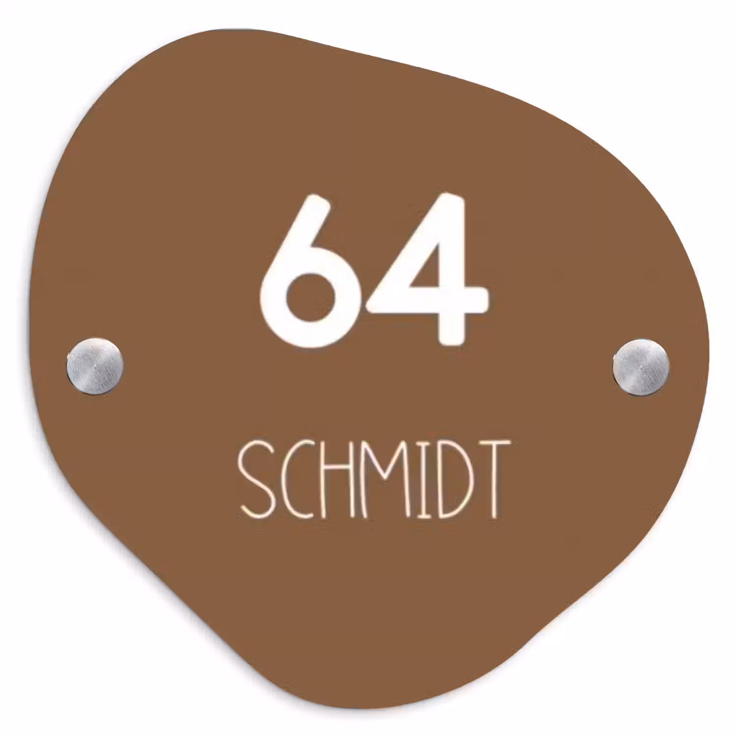 Bruin- Modern Naambord Organisch middel -3d