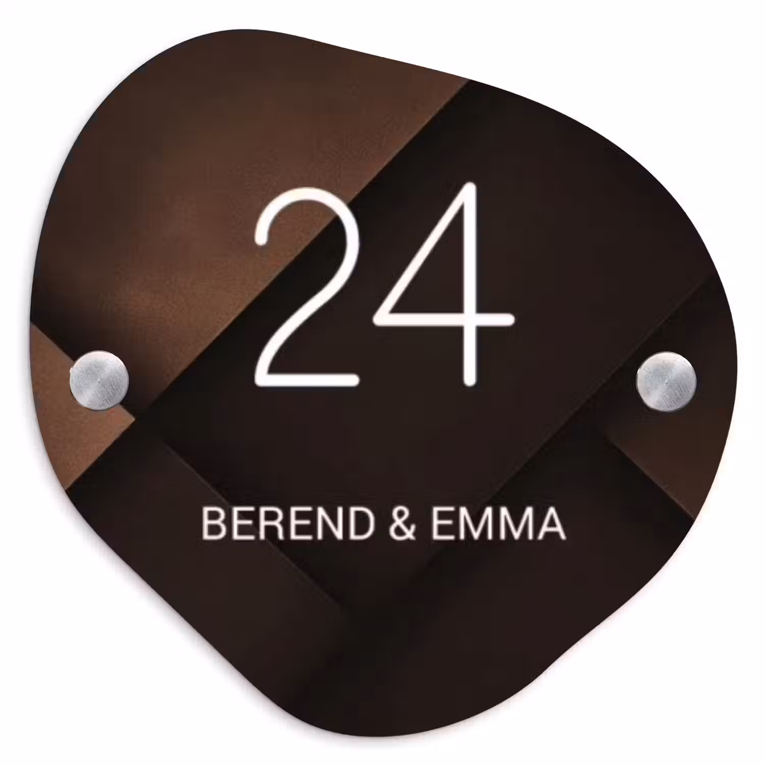Bruine vlakken - Klassiek Naambord Organisch middel -3d