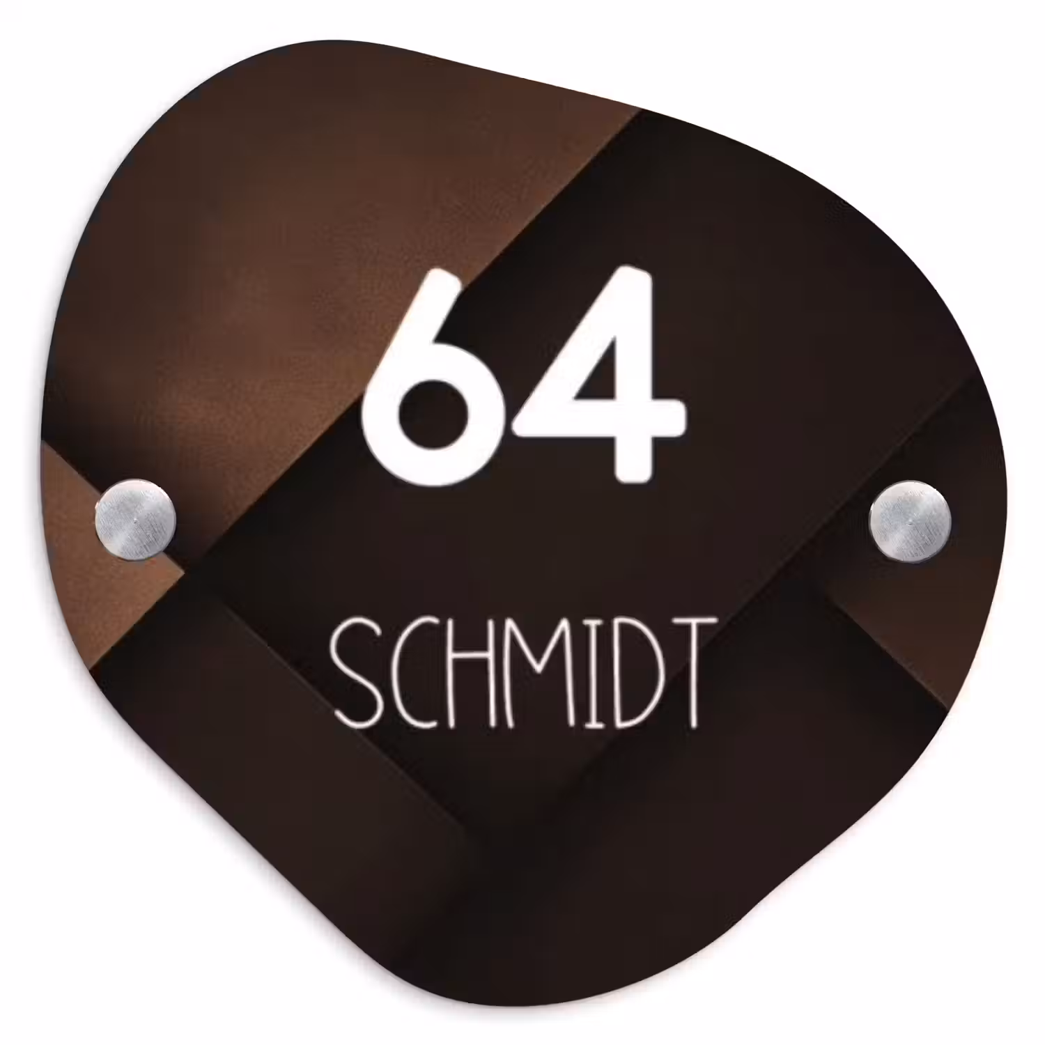 Bruine vlakken - Modern Naambord Organisch middel -3d