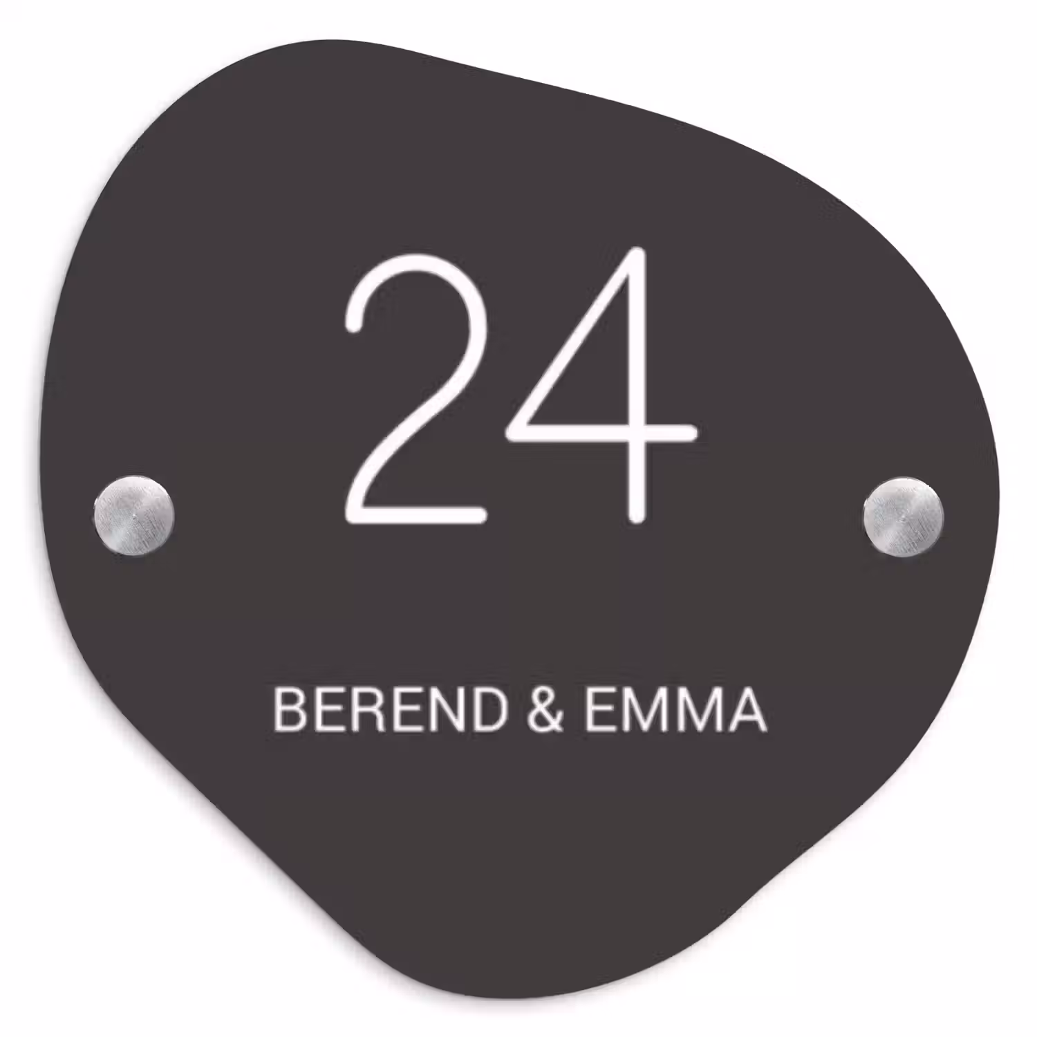 Donkergrijs - Klassiek Naambord Organisch middel -3d