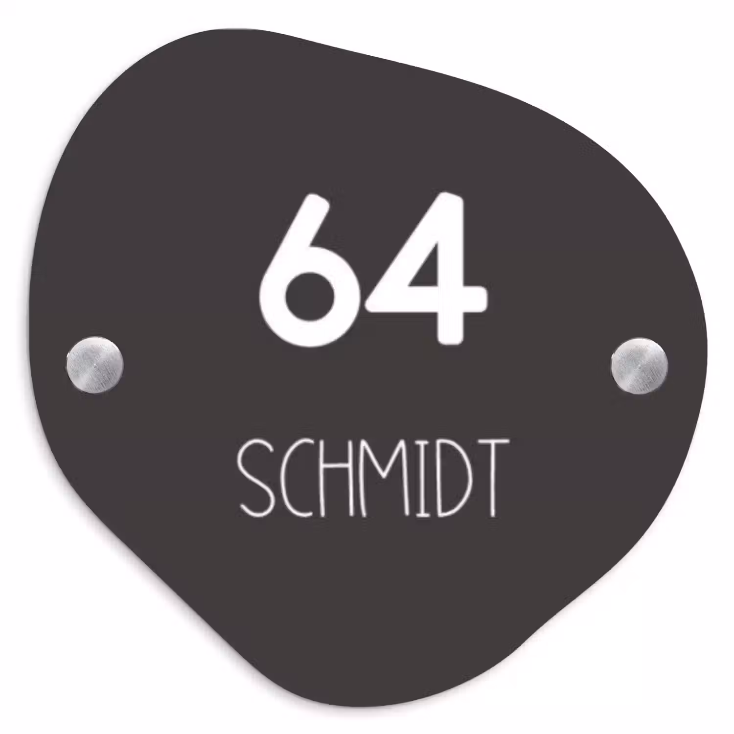 Donkergrijs - Modern Naambord Organisch middel -3d