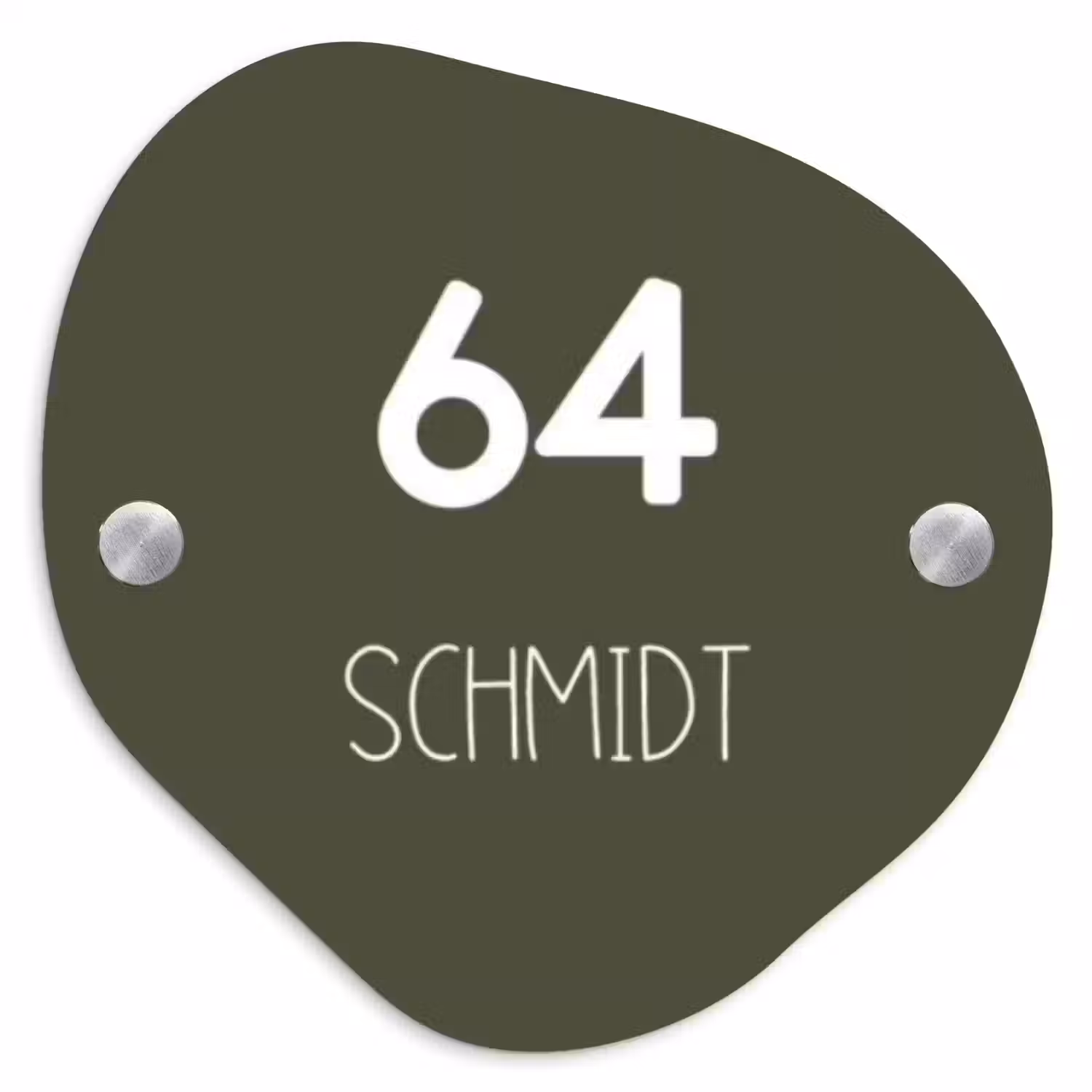 Donkergroen - Modern Naambord Organisch middel -3d