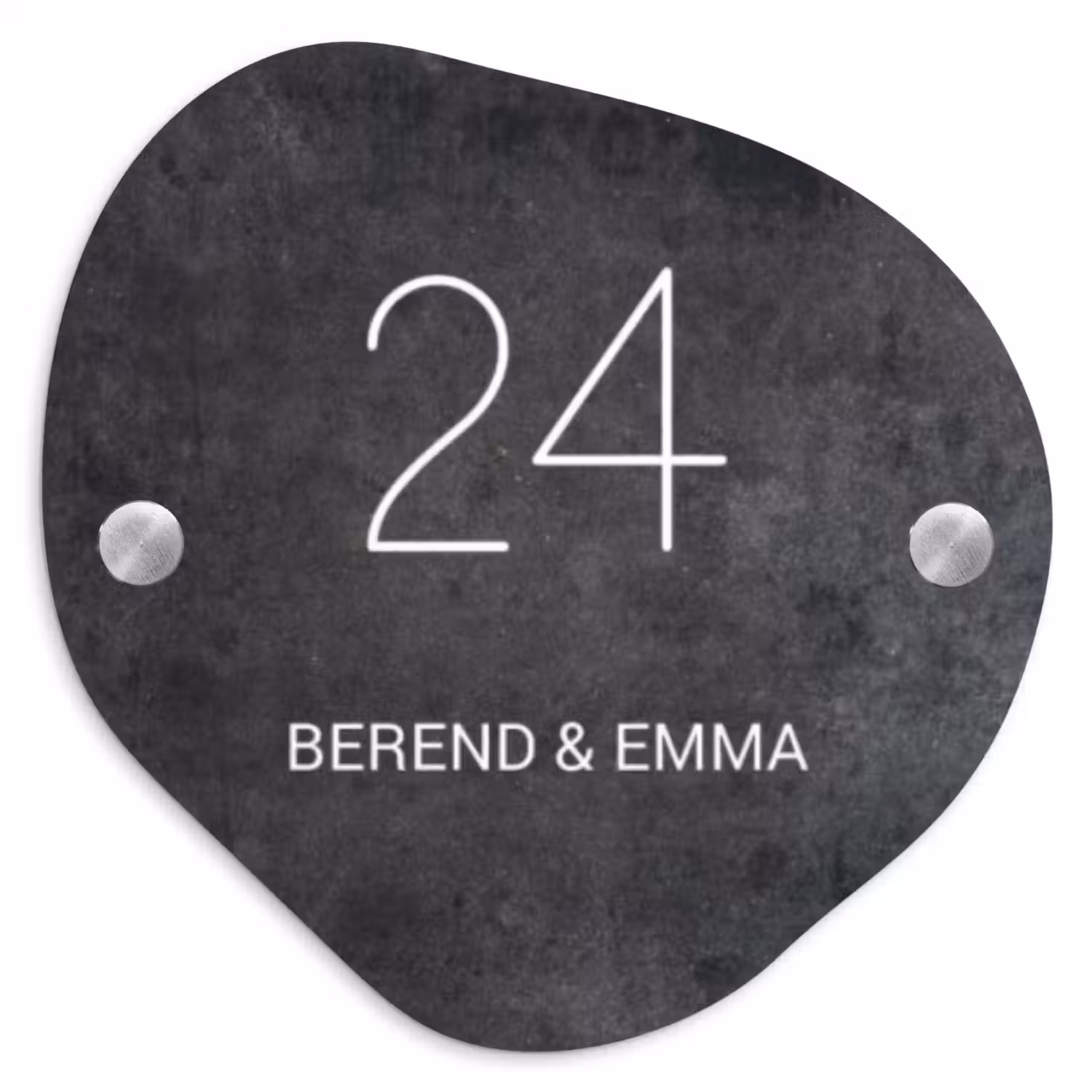Donker steen - Klassiek Naambord Organisch middel -3d