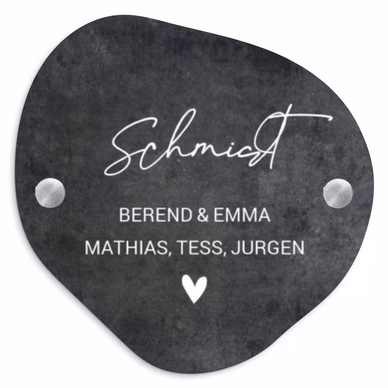 Donker steen - Sierlijk Naambord Organisch middel -3d