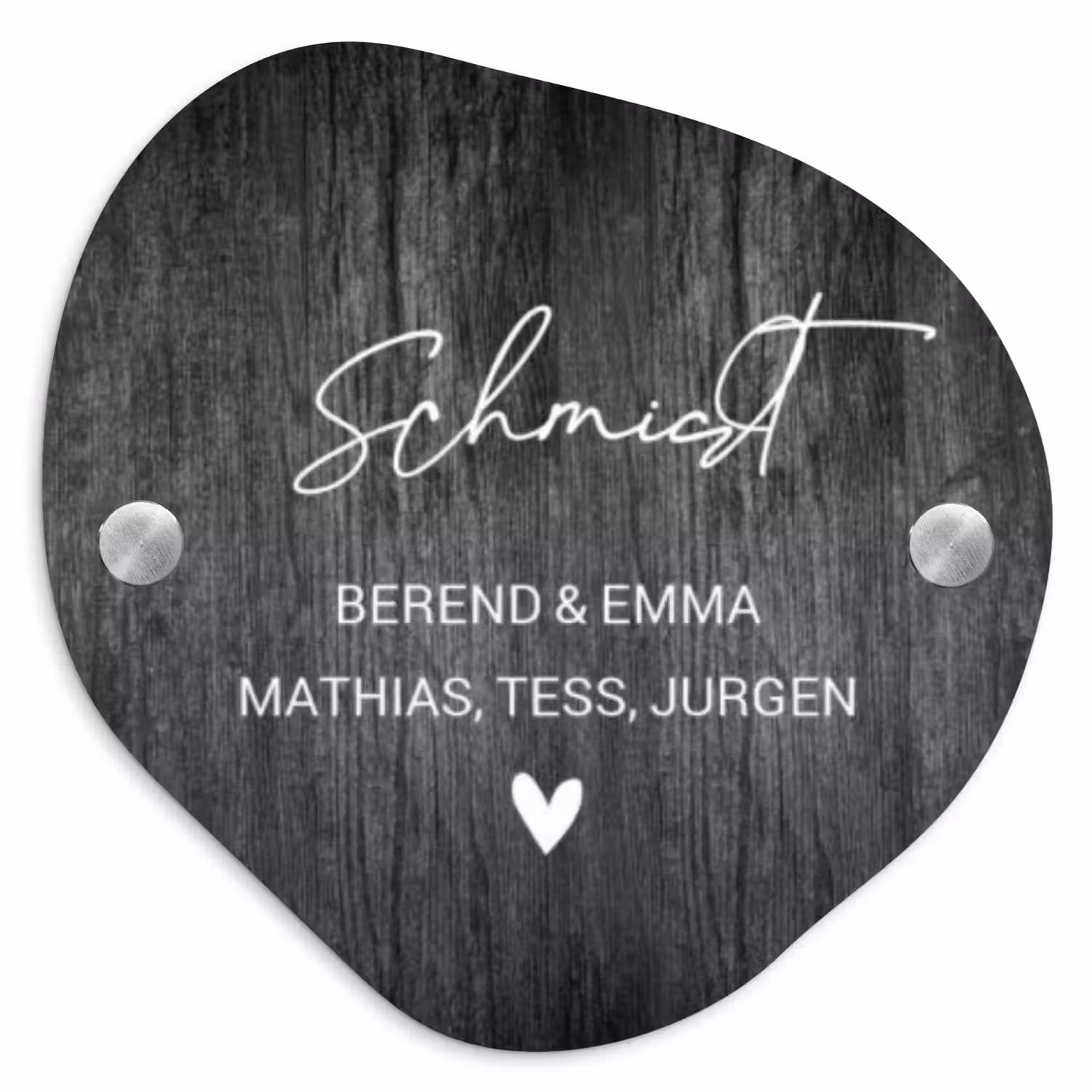 Donker hout - Sierlijk Naambord Organisch middel -3d