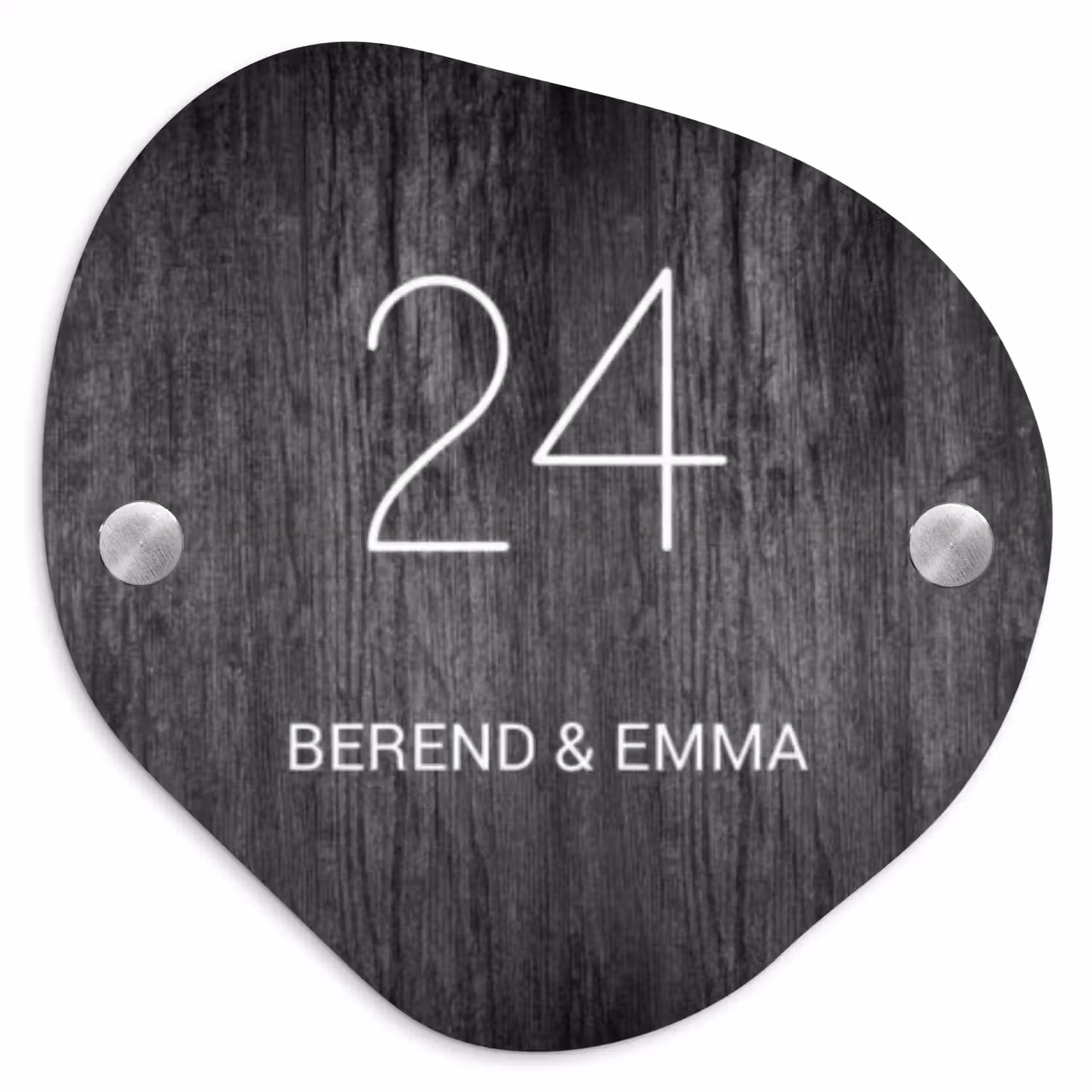 Donker hout - Klassiek Naambord Organisch middel -3d