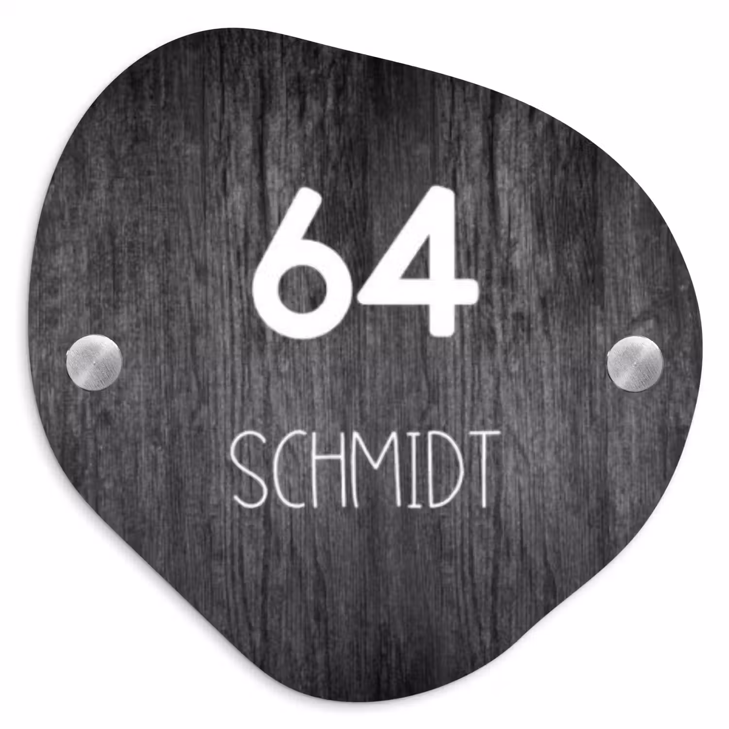 Donker hout - Modern Naambord Organisch middel -3d