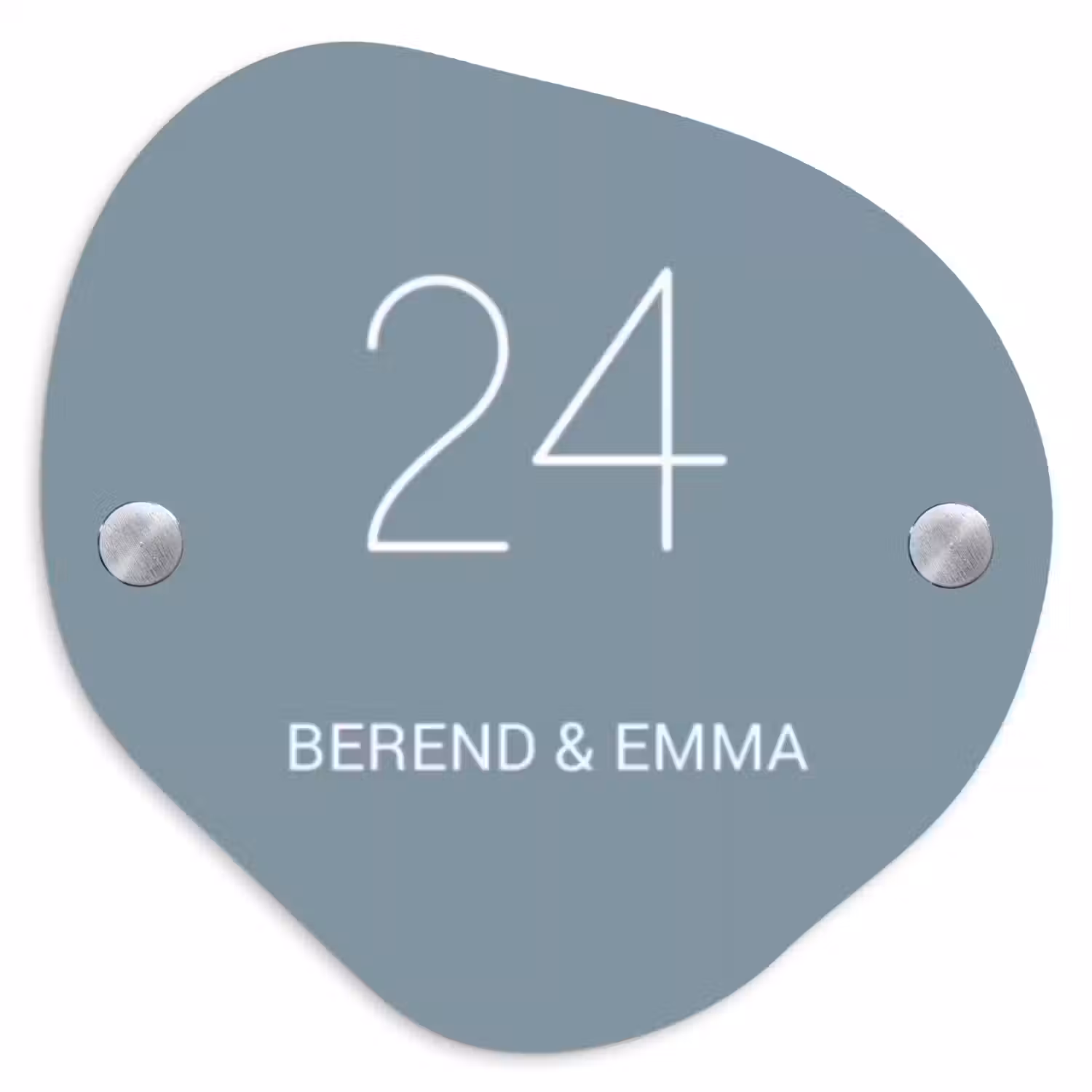 Effen blauwgrijs - Klassiek Naambord Organisch middel -3d