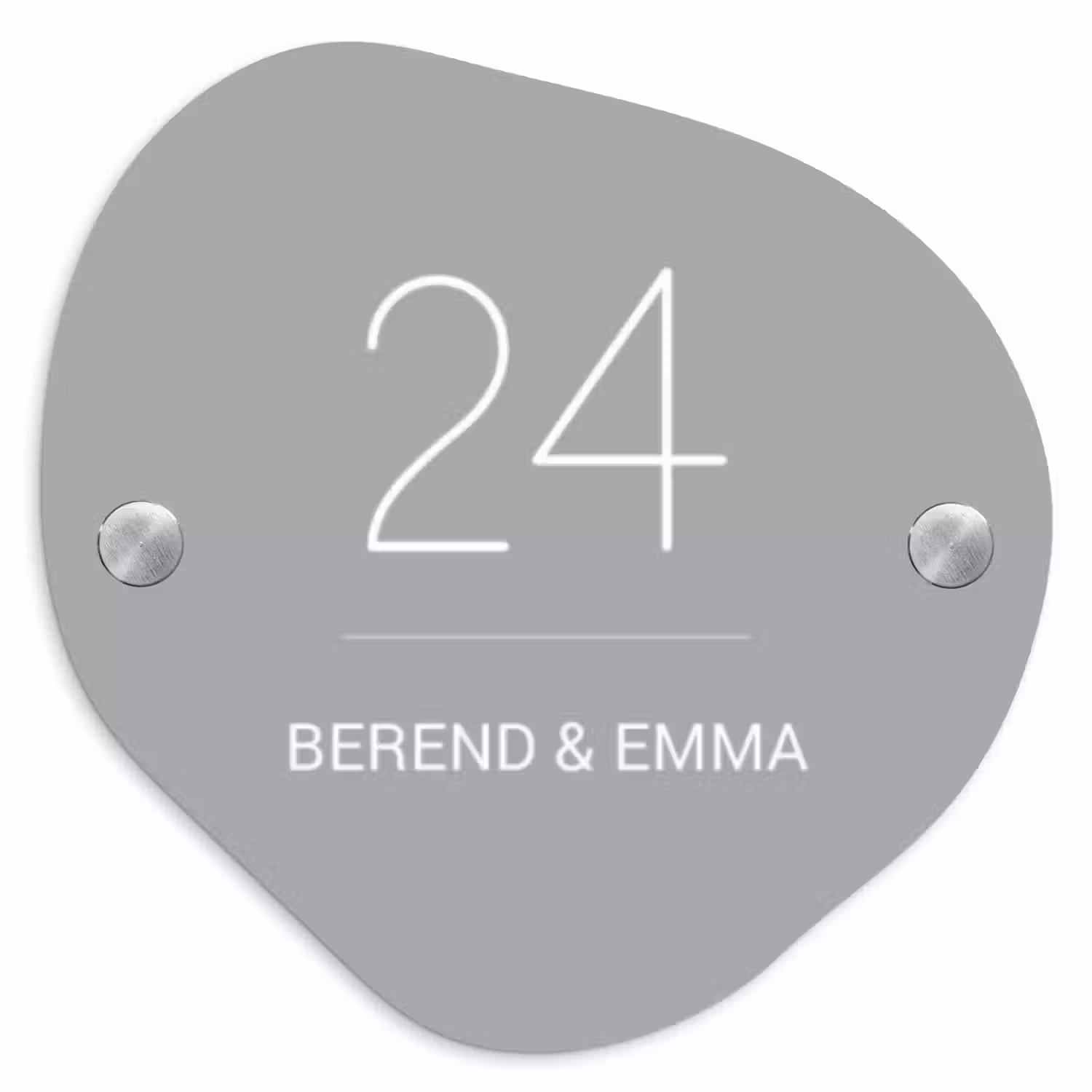 Effen lichtgrijs - Klassiek Naambord Organisch middel -3d