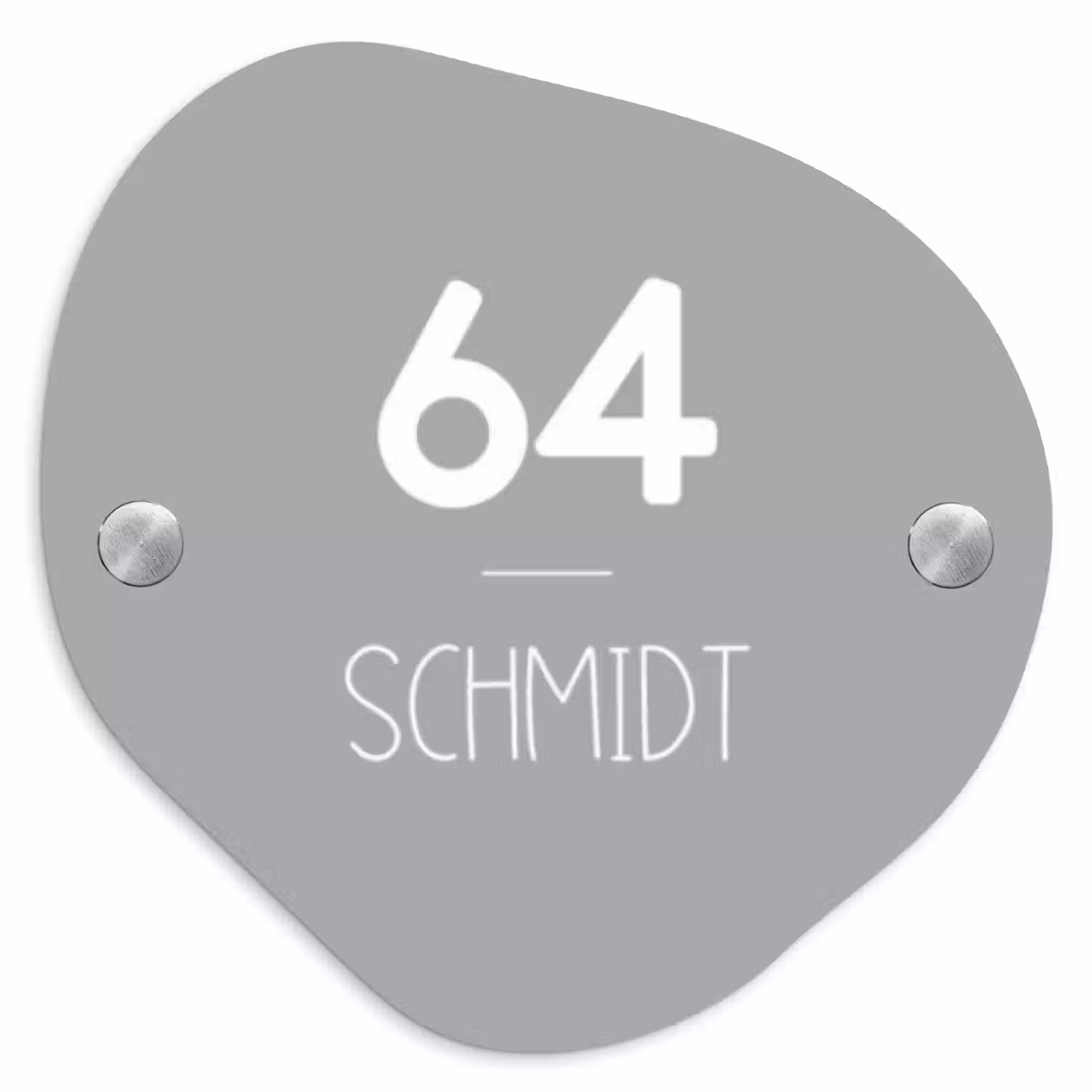 Effen lichtgrijs - Modern Naambord Organisch middel -3d