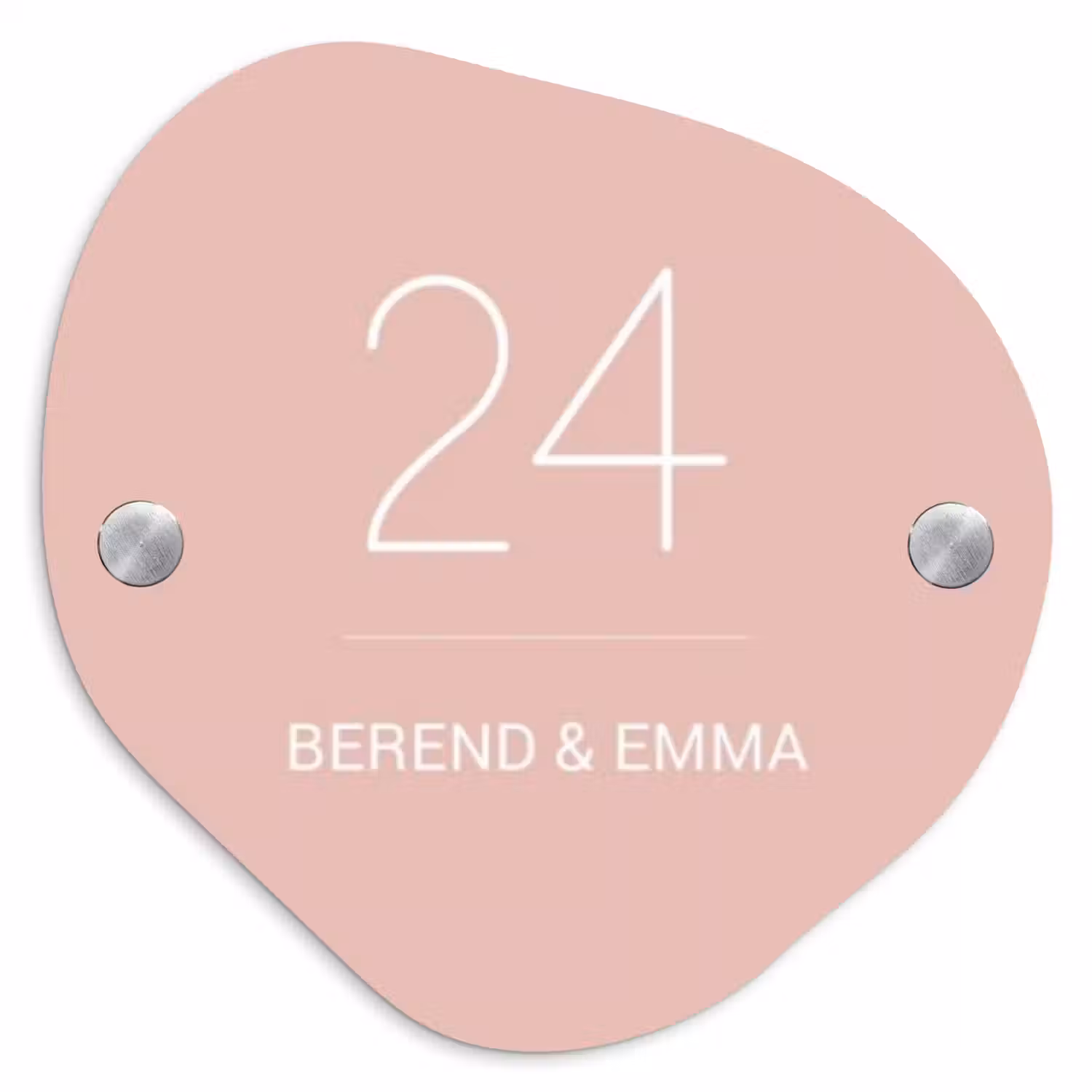Effen roze - Klassiek Naambord Organisch middel -3d