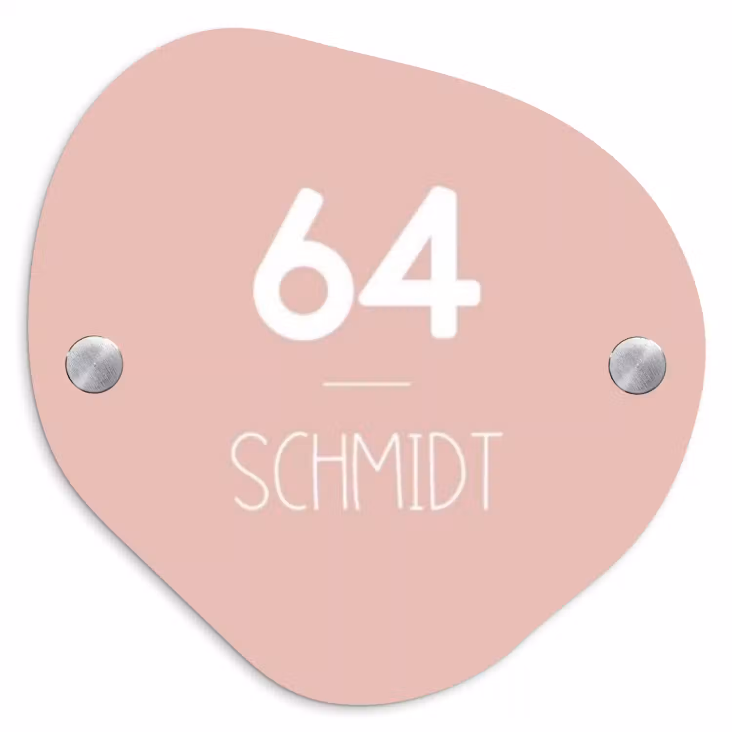 Effen roze - Modern Naambord Organisch middel -3d