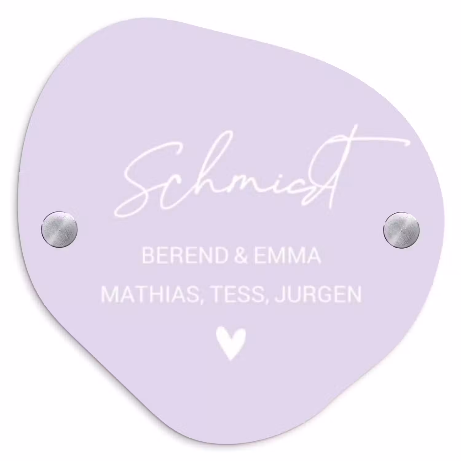 Lila - Sierlijk Naambord Organisch middel -3d