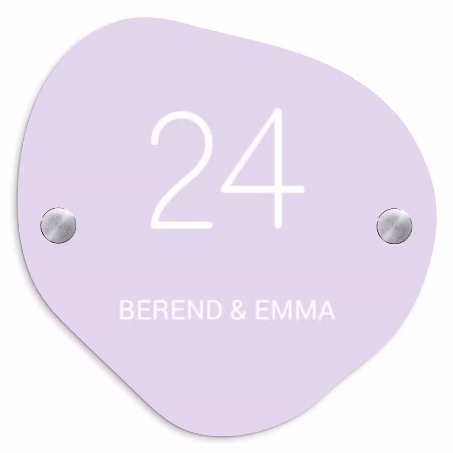 Lila - Klassiek Naambord Organisch middel -3d