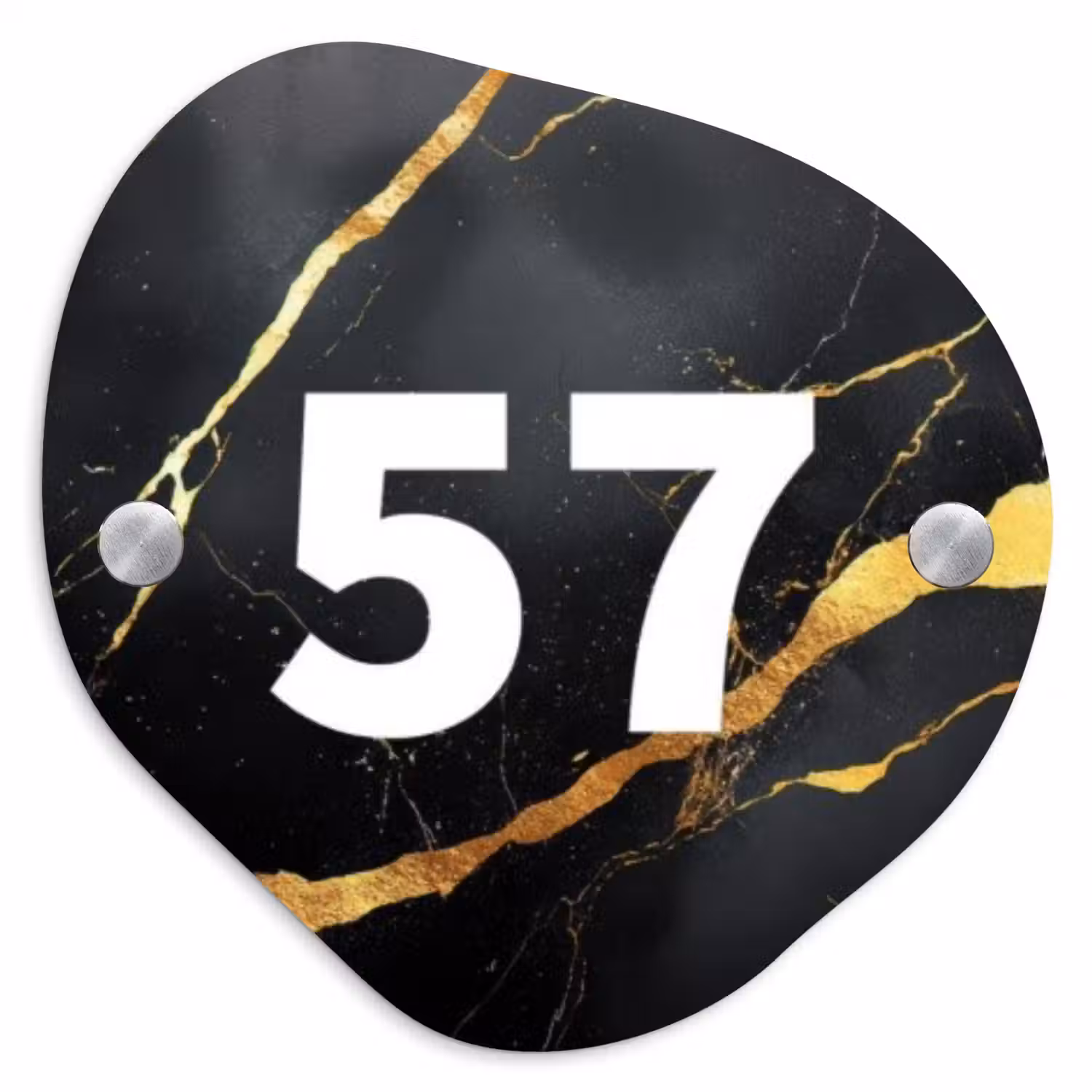 Goud zwart marmer - Modern Naambord Organisch middel -3d