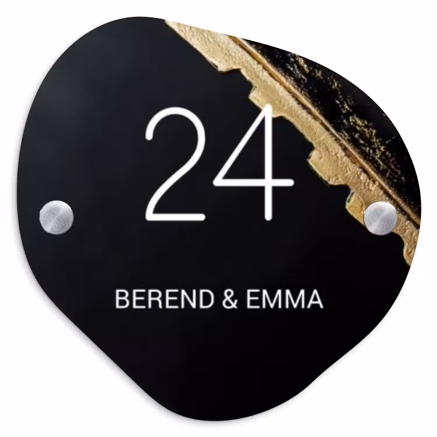 Gouden hoek - Klassiek Naambord Organisch middel -3d