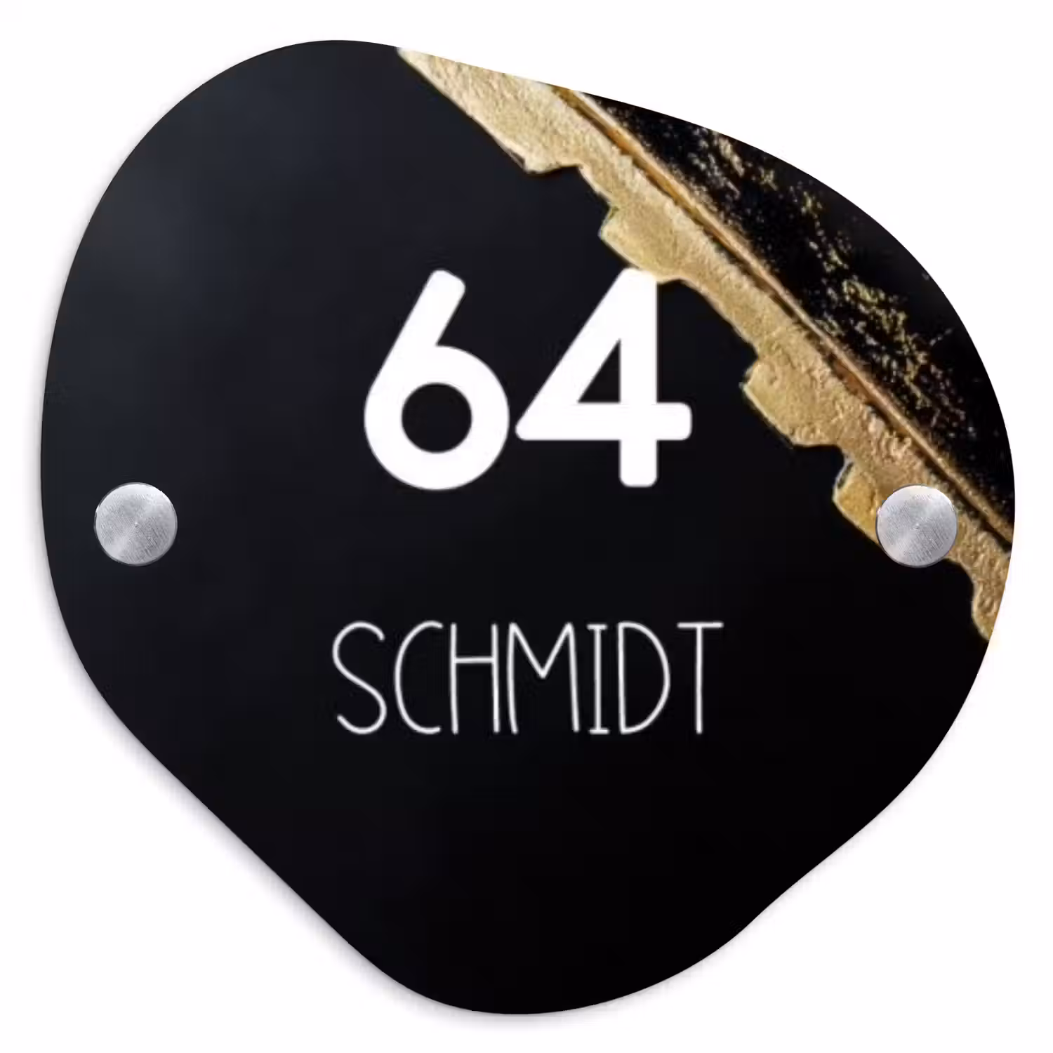 Gouden hoek - Modern Naambord Organisch middel -3d