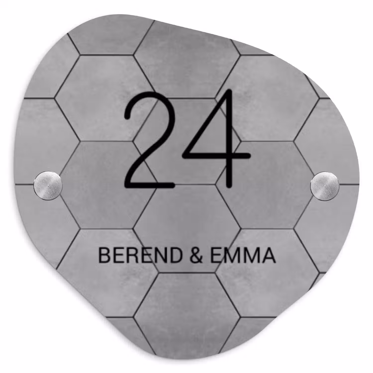Grijze tegels - Klassiek Naambord Organisch middel -3d