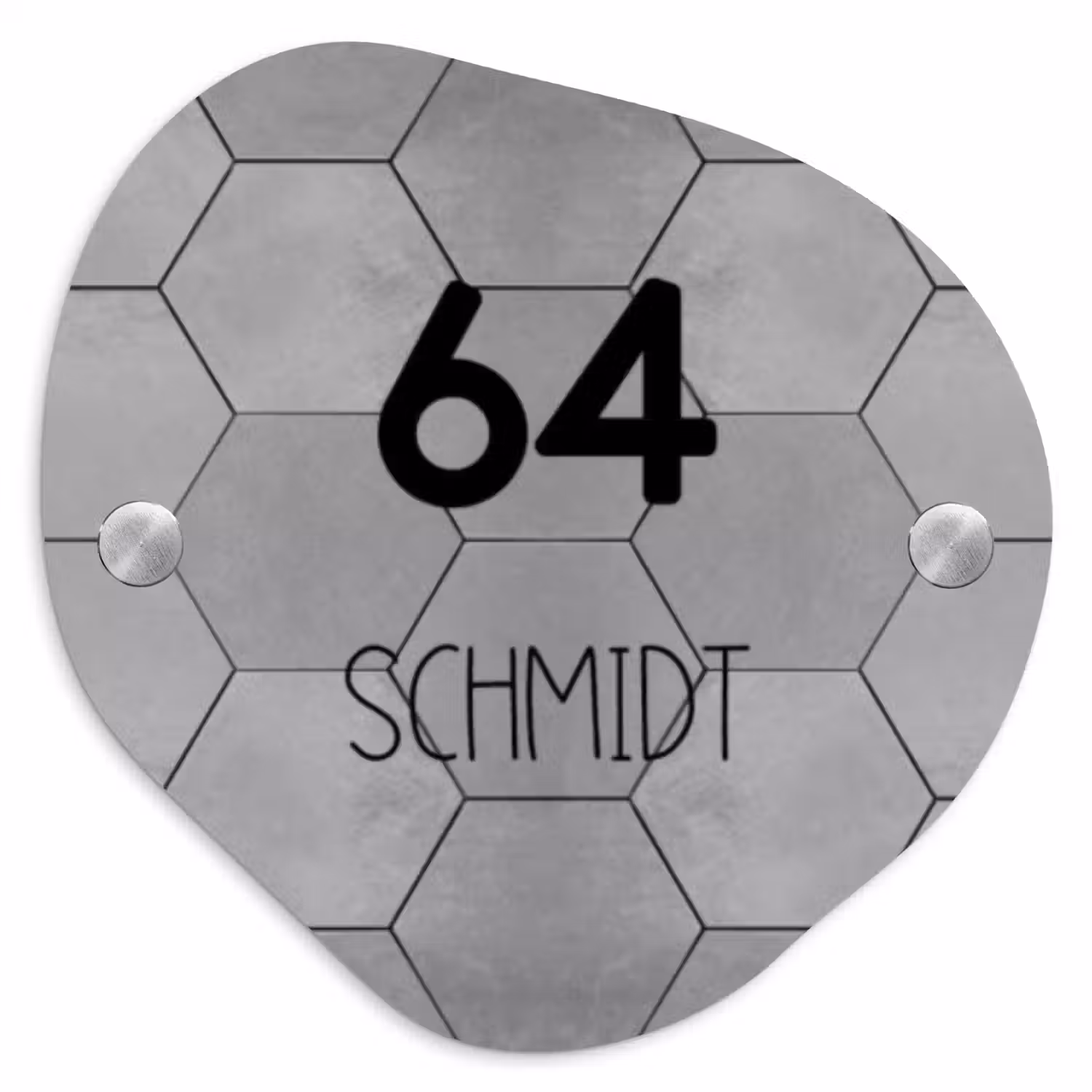 Grijze tegels - Modern Naambord Organisch middel -3d