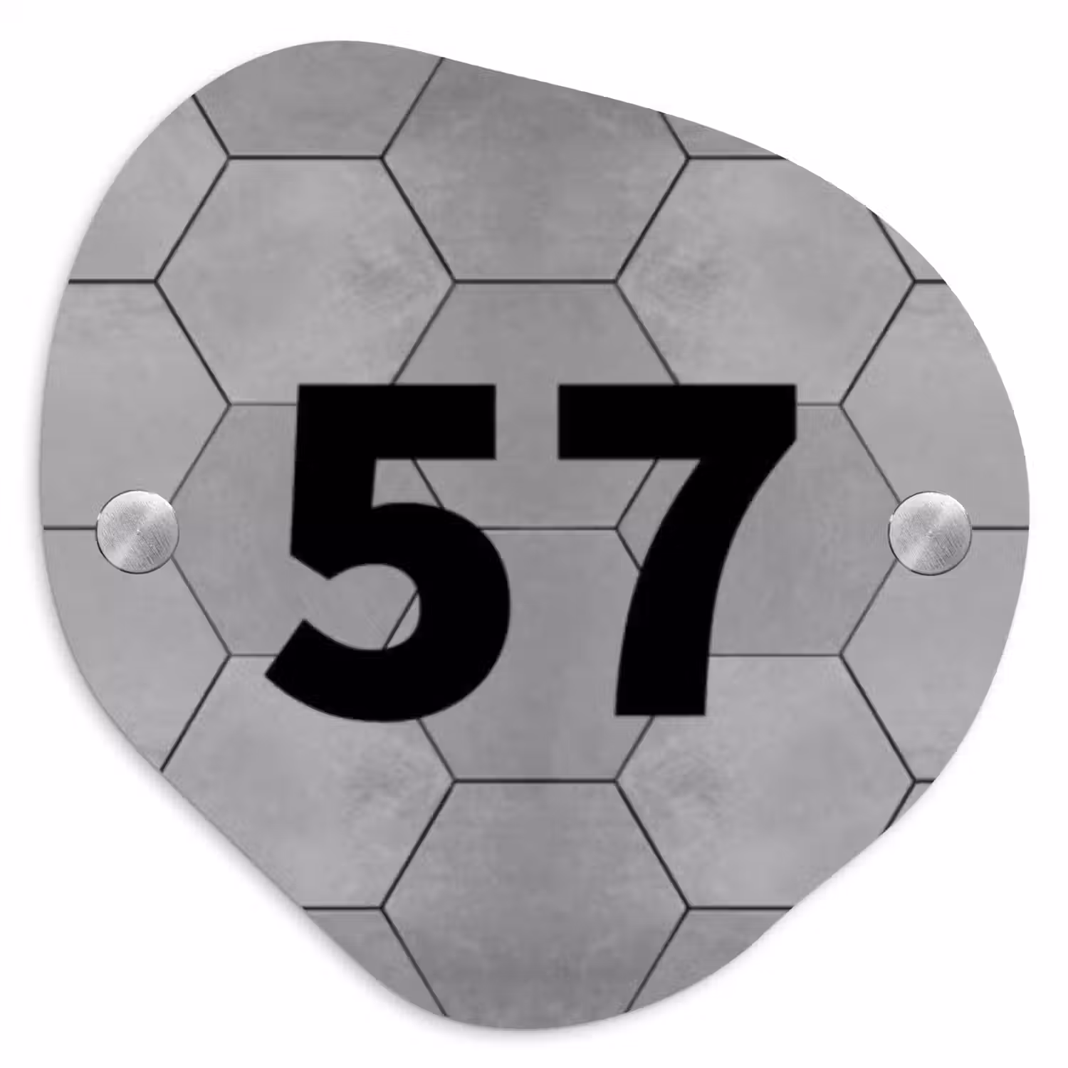 Grijze tegels - Traditioneel Naambord Organisch middel -3d
