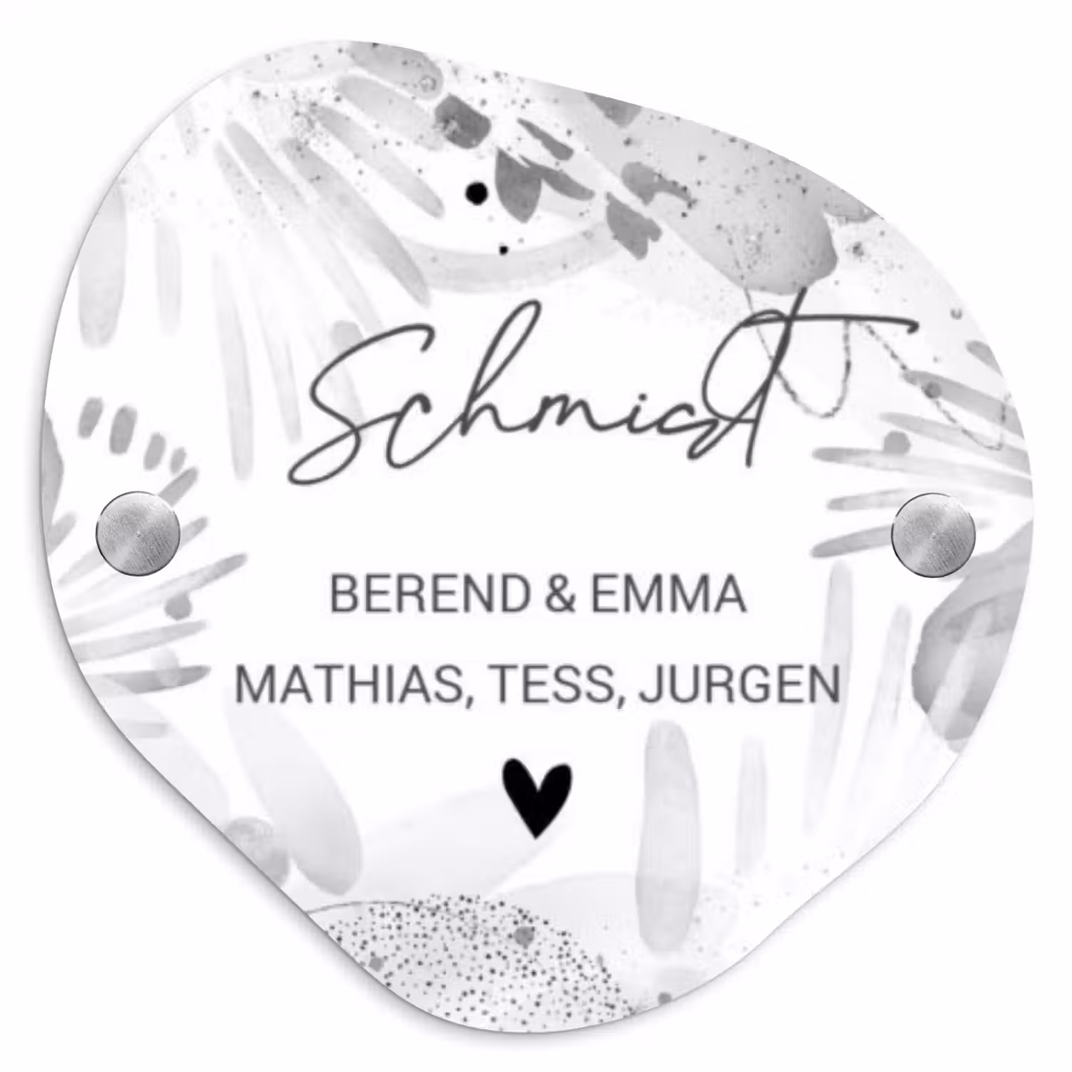 Grijze patronen - Sierlijk Naambord Organisch middel -3d