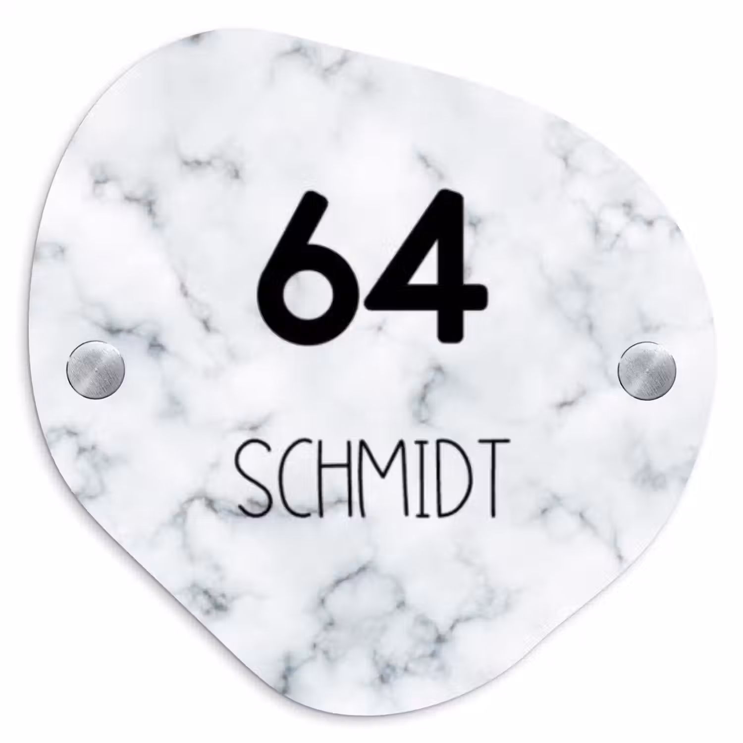 Lichtblauw marmer - Modern Naambord Organisch middel -3d