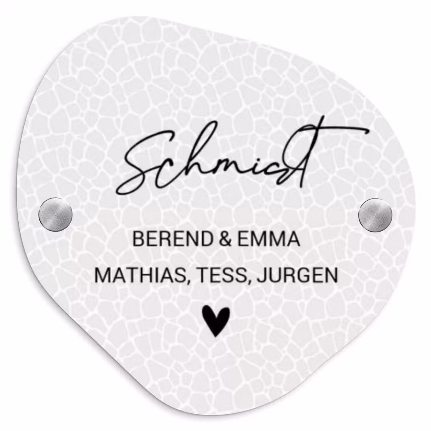 Lichte mozaïek - Sierlijk Naambord Organisch middel -3d