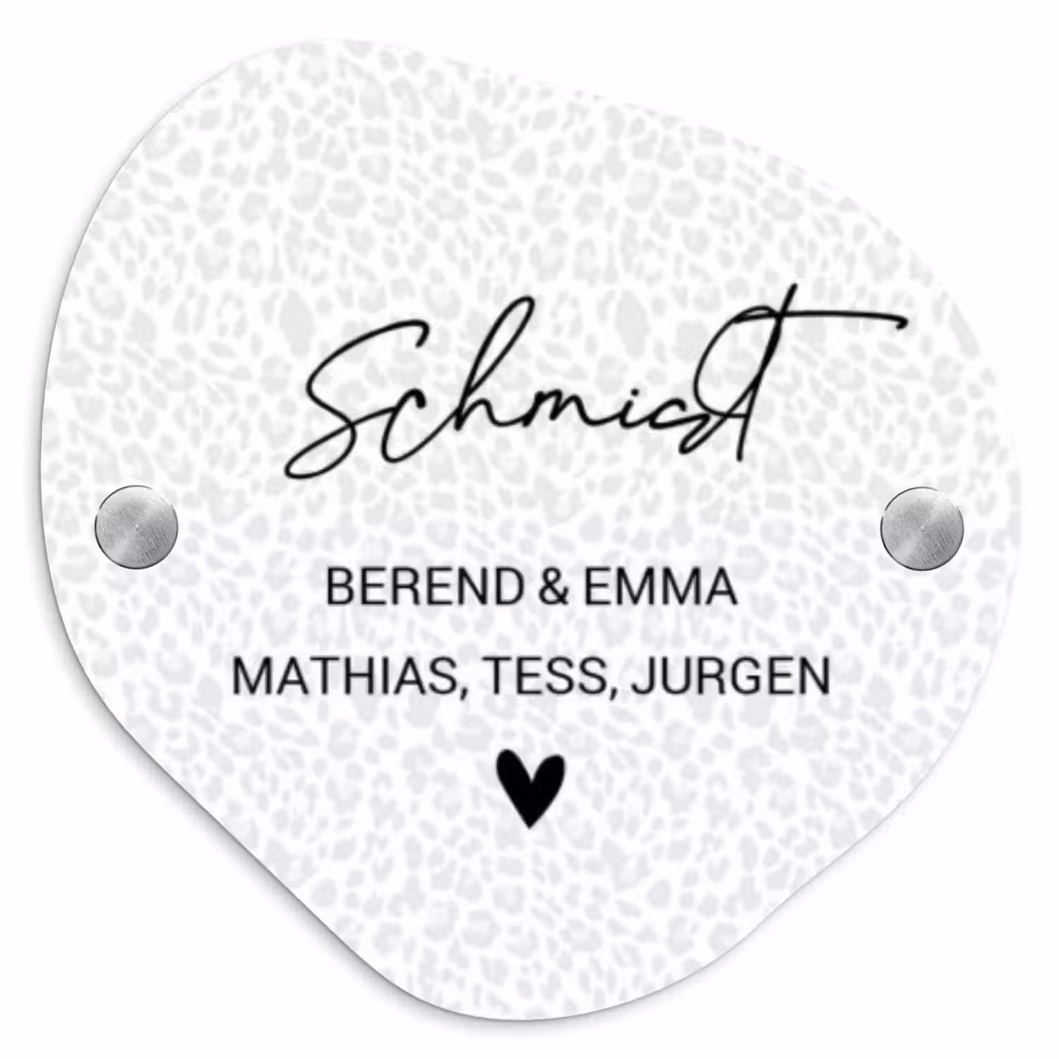 Lichtgrijs luipaard - Sierlijk Naambord Organisch middel -3d