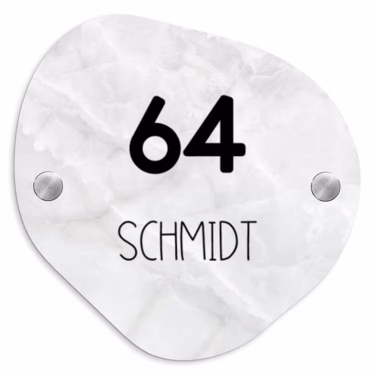 Lichtgrijs marmer - Modern Naambord Organisch middel -3d