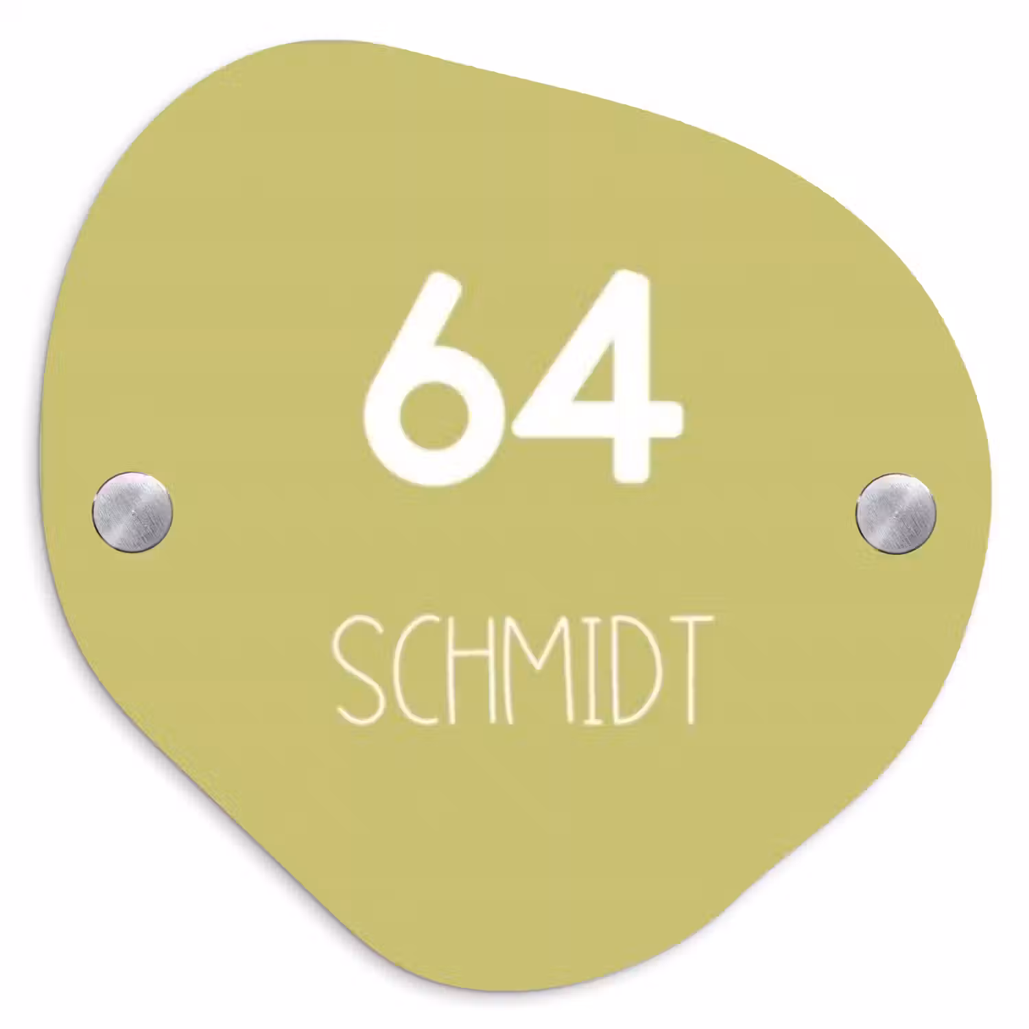 Lichtgroen - Modern Naambord Organisch middel -3d