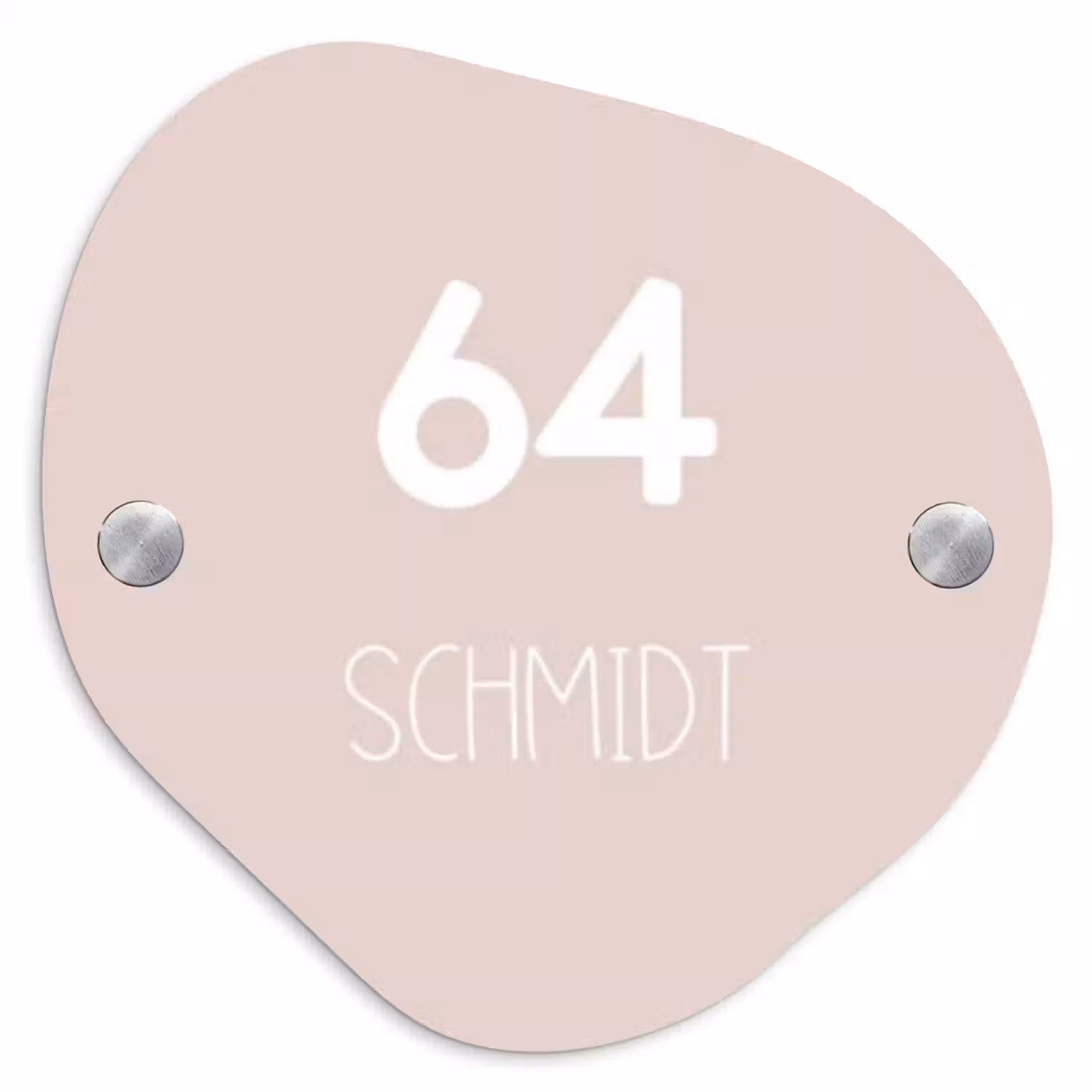 Lichtroze - Modern Naambord Organisch middel -3d