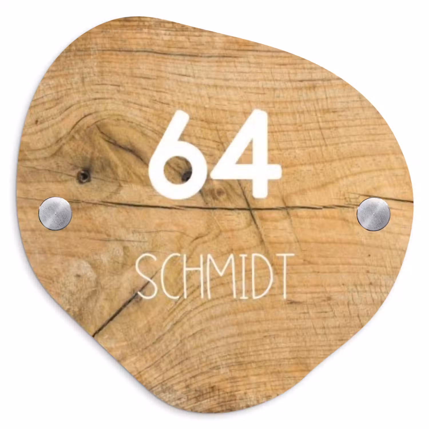 Hout - Modern Naambord Organisch middel -3d