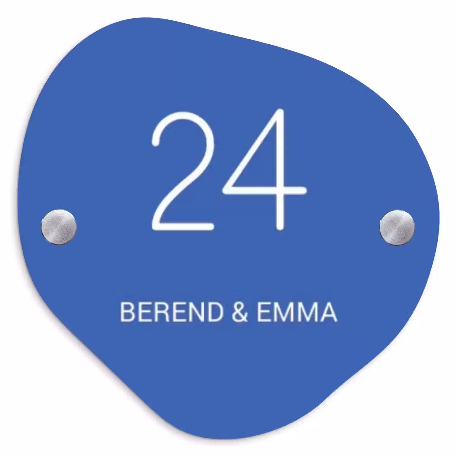 Kobaltblauw - Klassiek Naambord Organisch middel -3d
