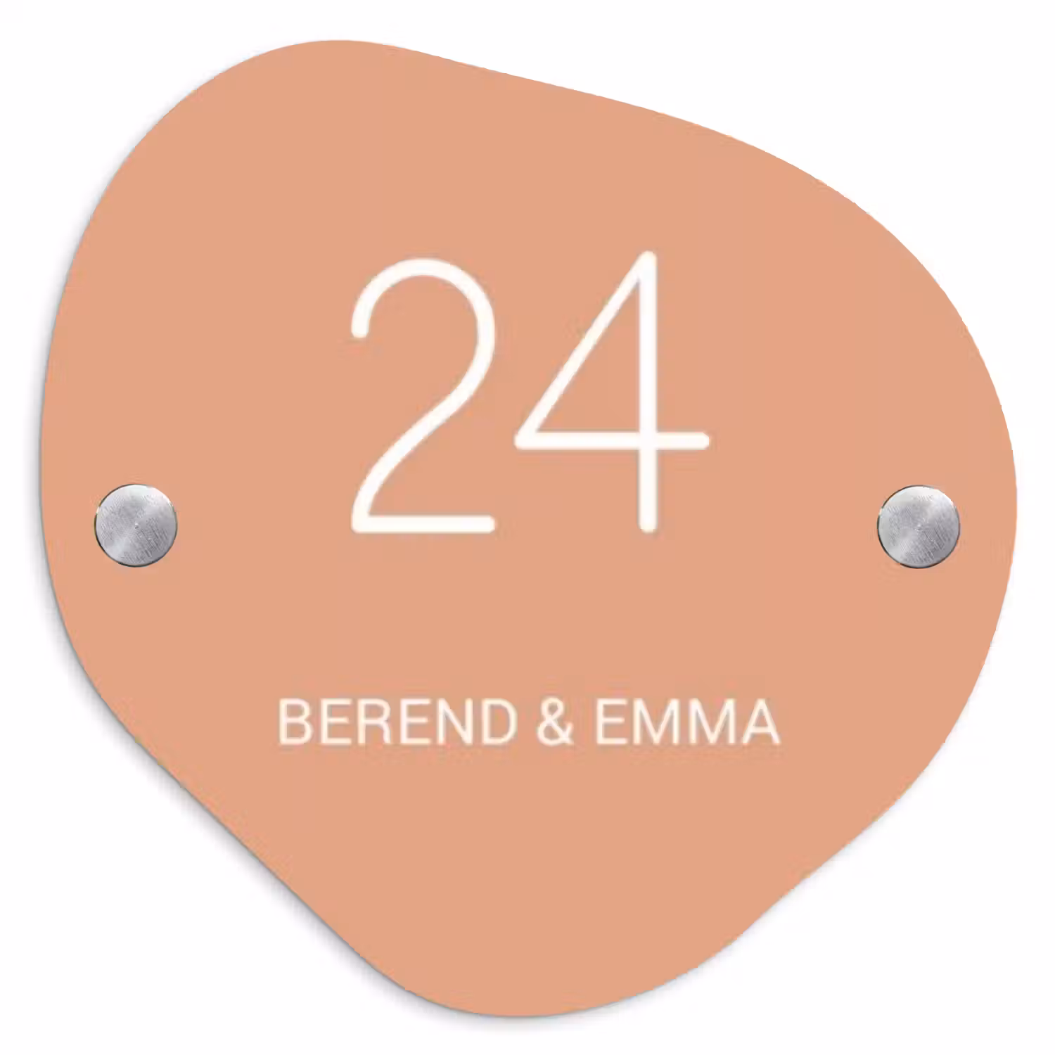 Zalmroze - Klassiek Naambord Organisch middel -3d