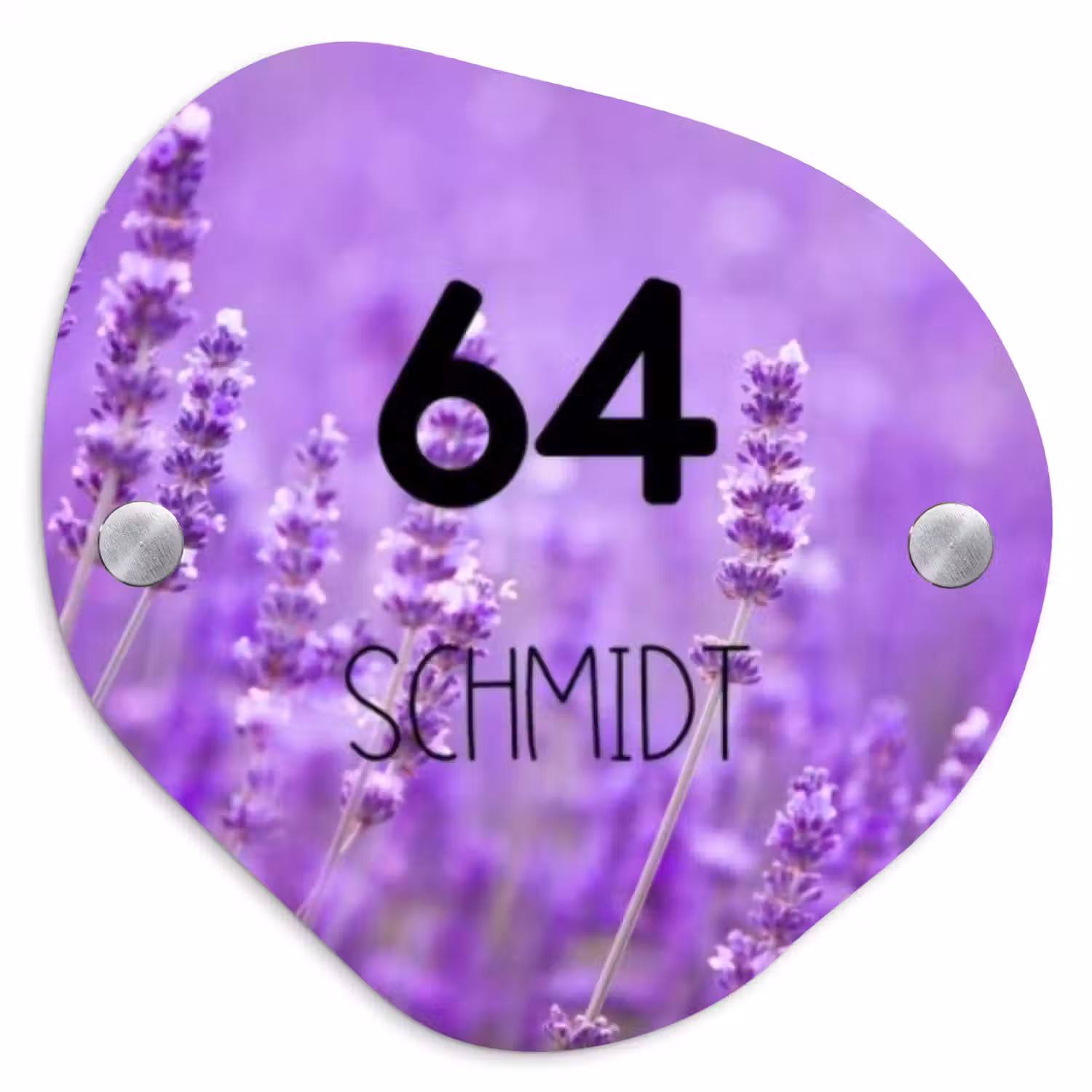 Lavendel - Modern Naambord Organisch middel -3d