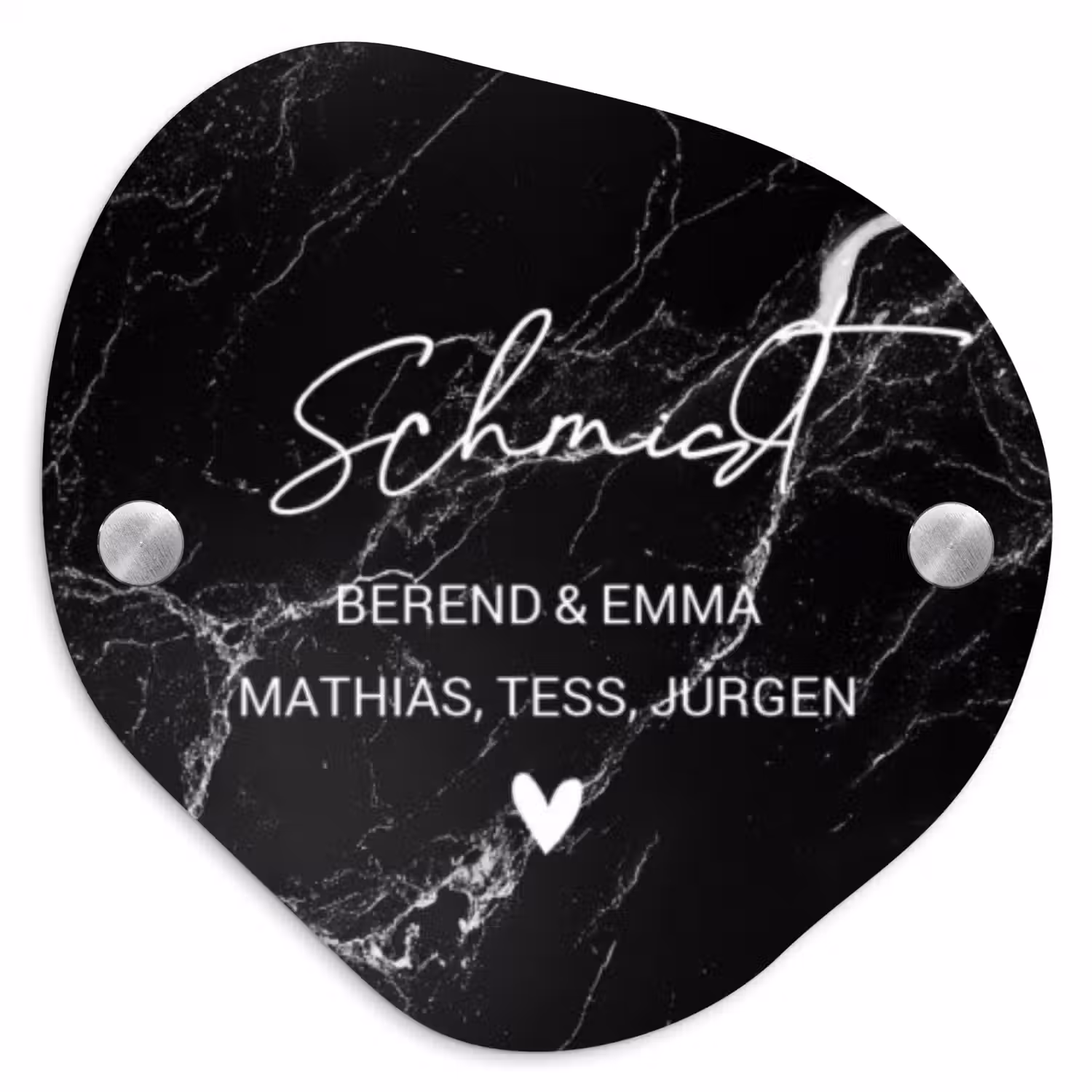 Marmer - Sierlijk Naambord Organisch middel -3d