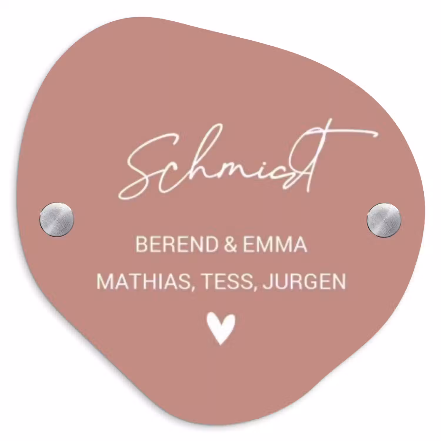 Effen oudroze - Sierlijk Naambord Organisch middel -3d