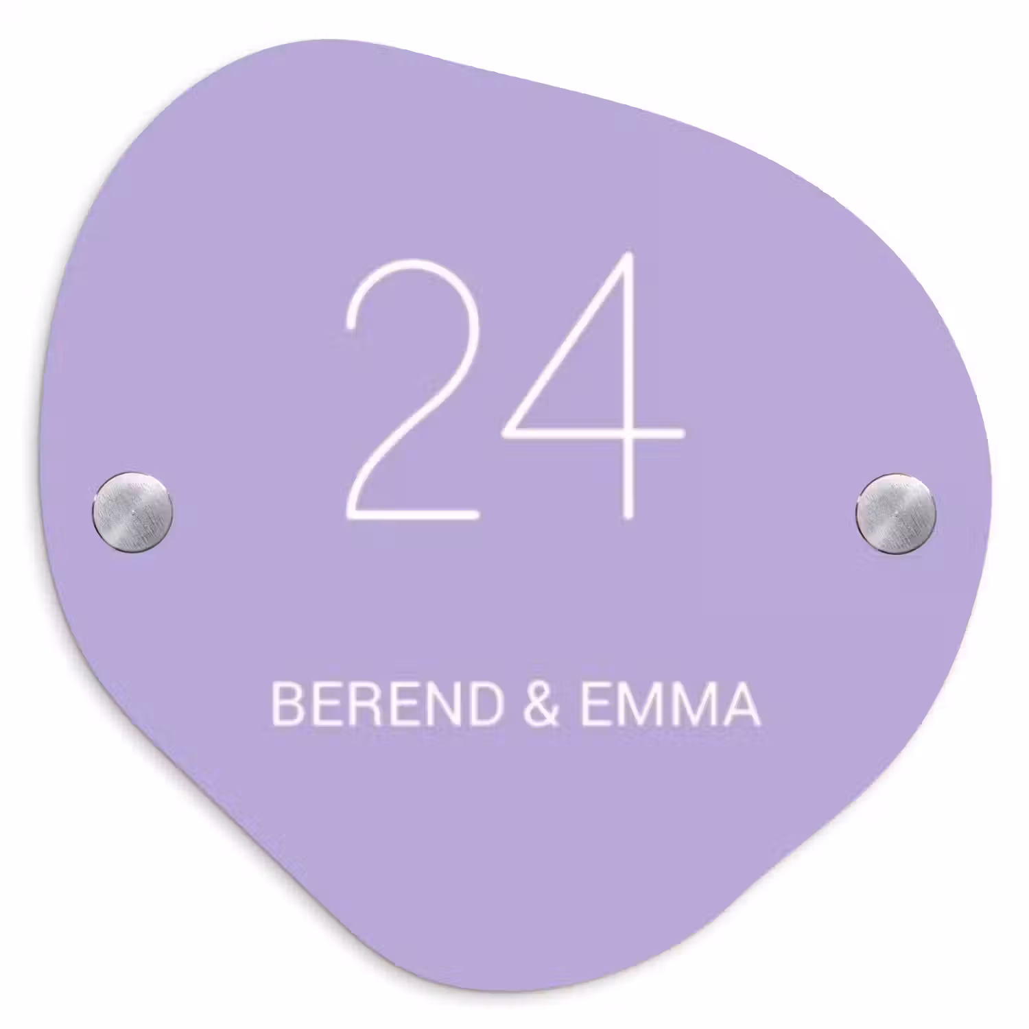 Effen - Lila - Klassiek Naambord Organisch middel -3d