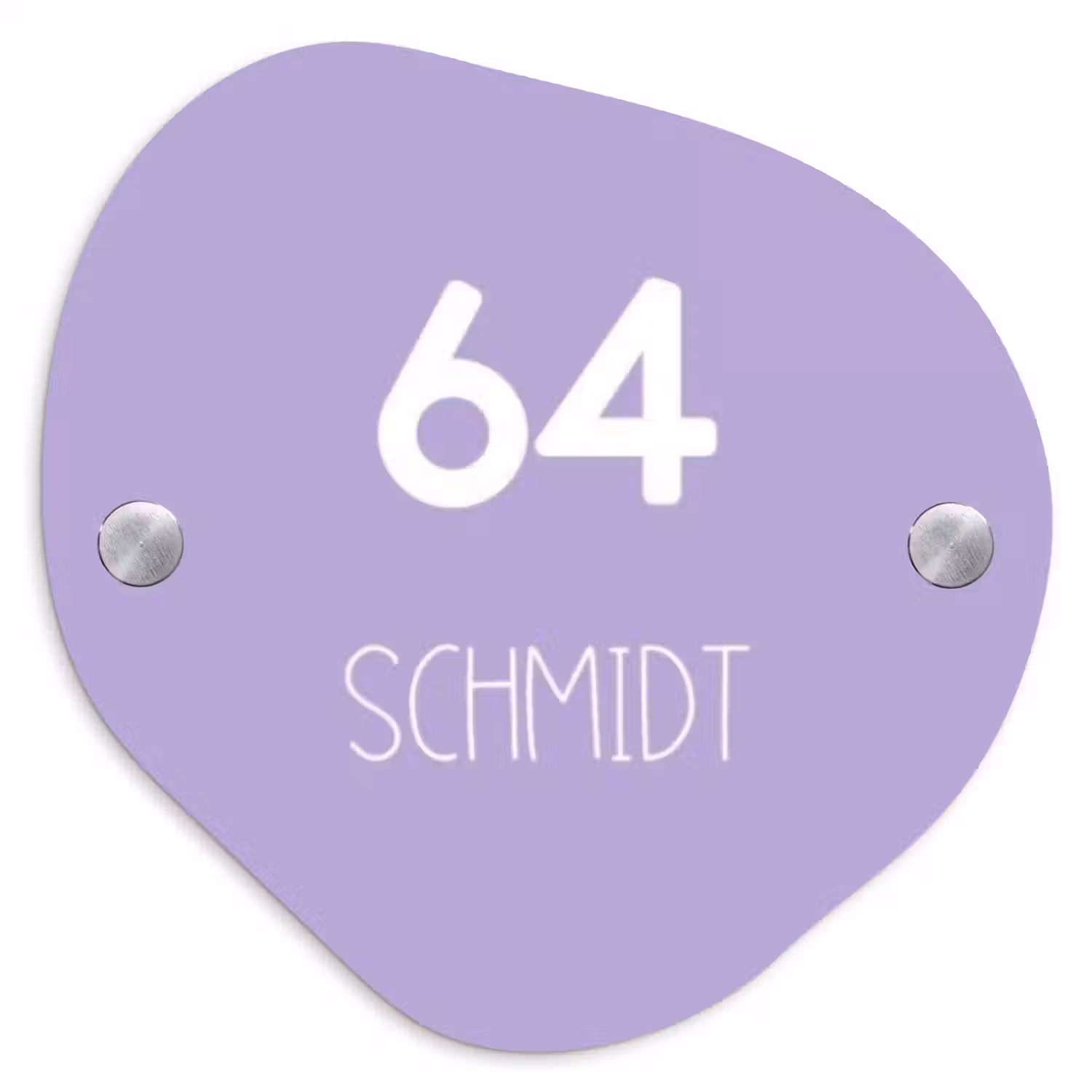 Effen - Lila - Modern Naambord Organisch middel -3d